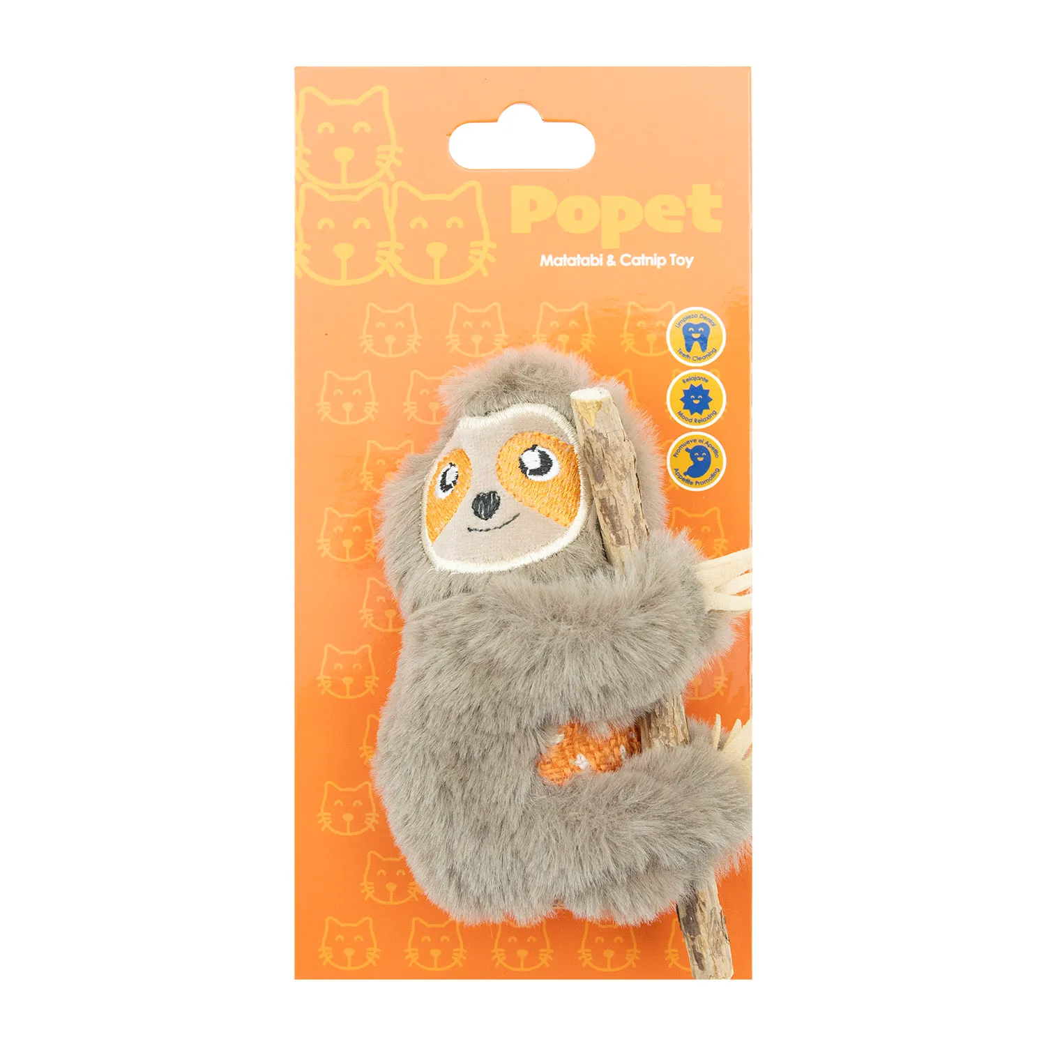 Juguete Oso Perezoso Con Catnip Y Matatabi Para Gato Popet