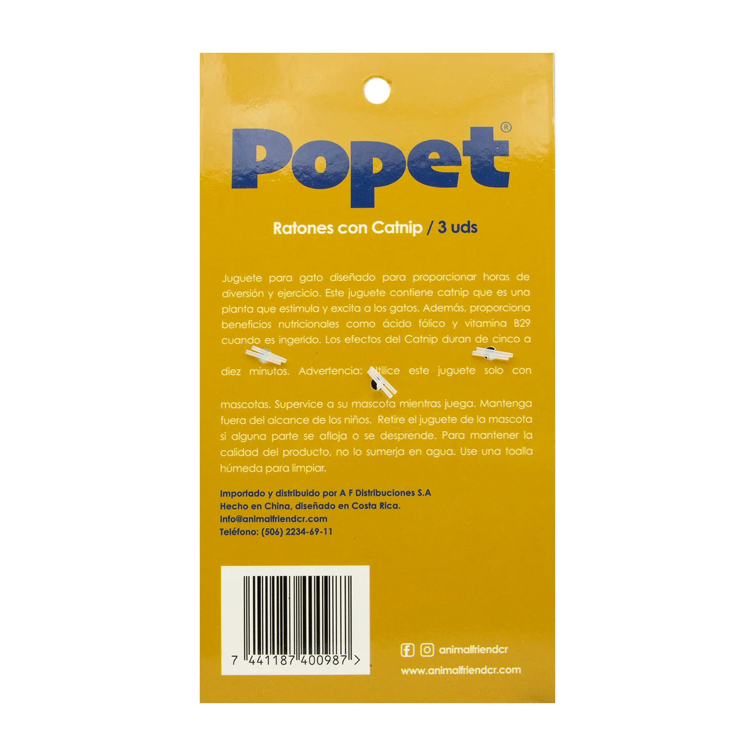 Juguete Ratón Con Catnip Para Gato Popet