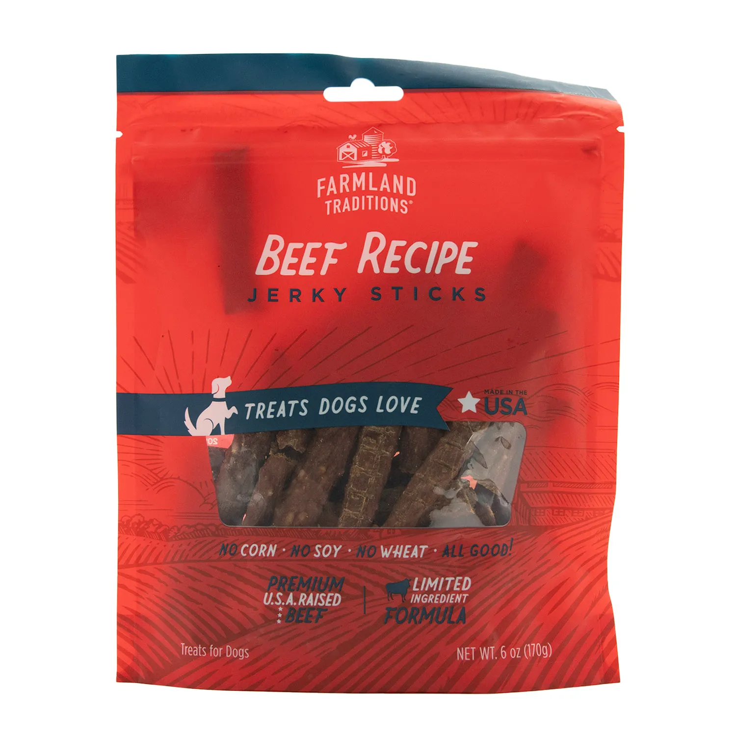 Premio Suave Palito Res  Libre De Trigo Perro Farmland