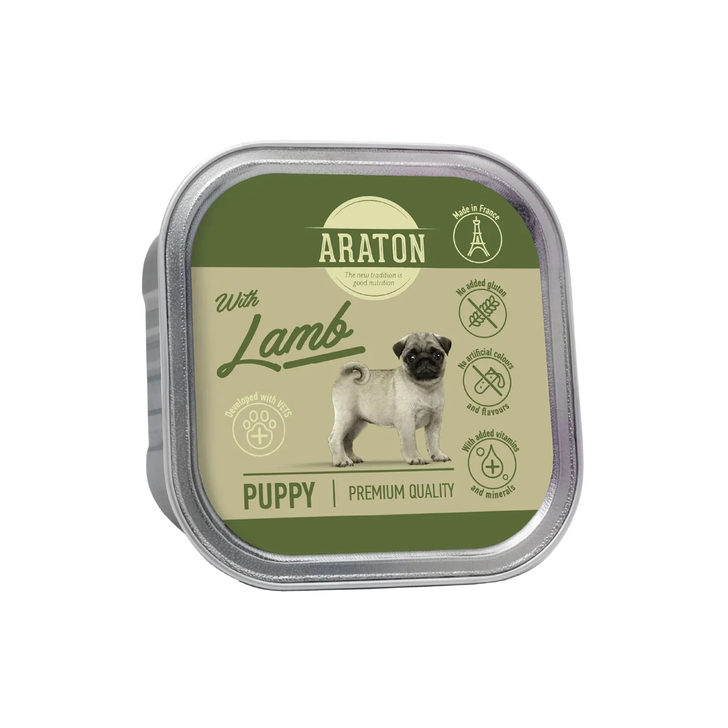 Alimento Perro Humedo Cachorro Cordero Libre De Granos Araton