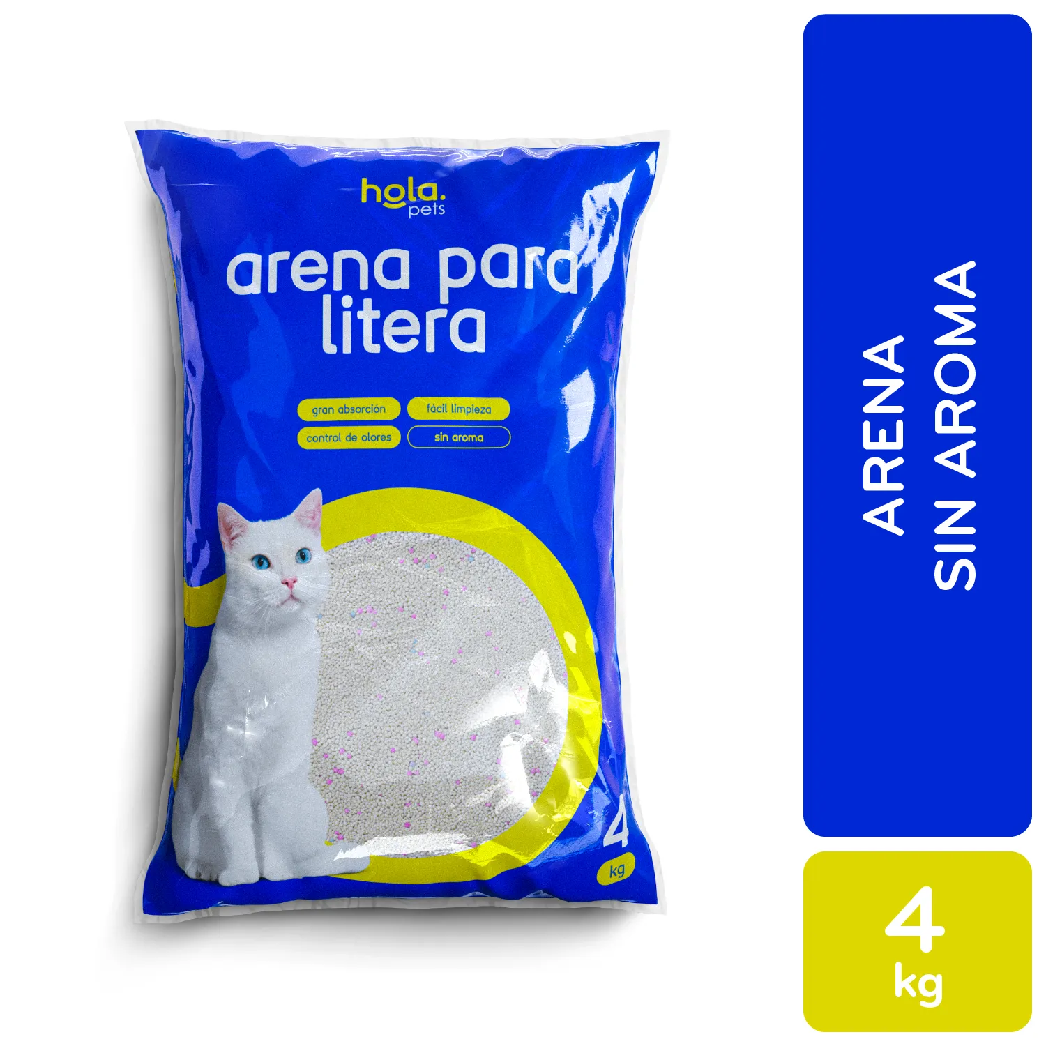 Arena Gato Sin Aroma Control Olores Hola Pet