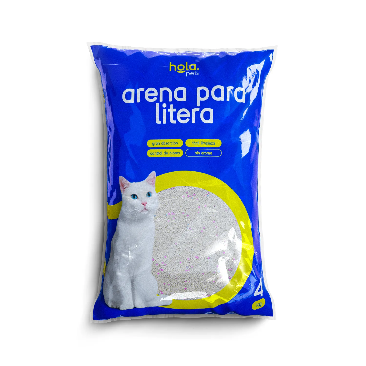 Arena Gato Sin Aroma Control Olores Hola Pet