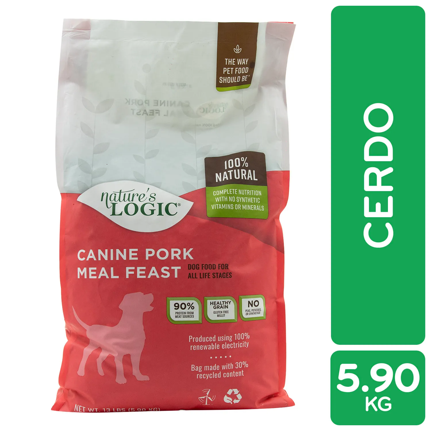 Alimento Perro Adulto Seco Cerdo 100% Natural Natures Logic