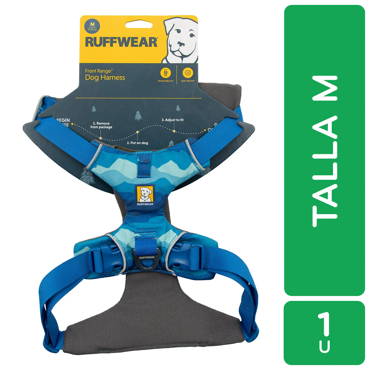 Pechera Perro Azul Talla M Acolchada Ruffwear