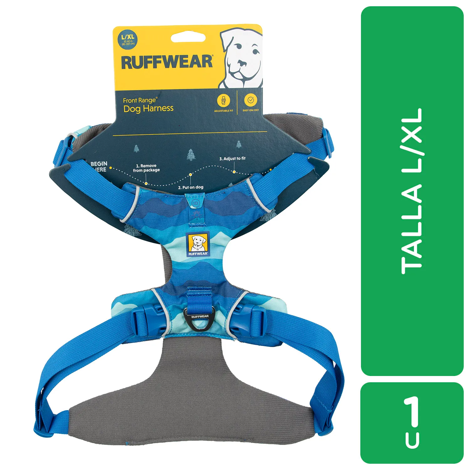 Pechera Perro Azul Talla L/xl Acolchada Ruffwear