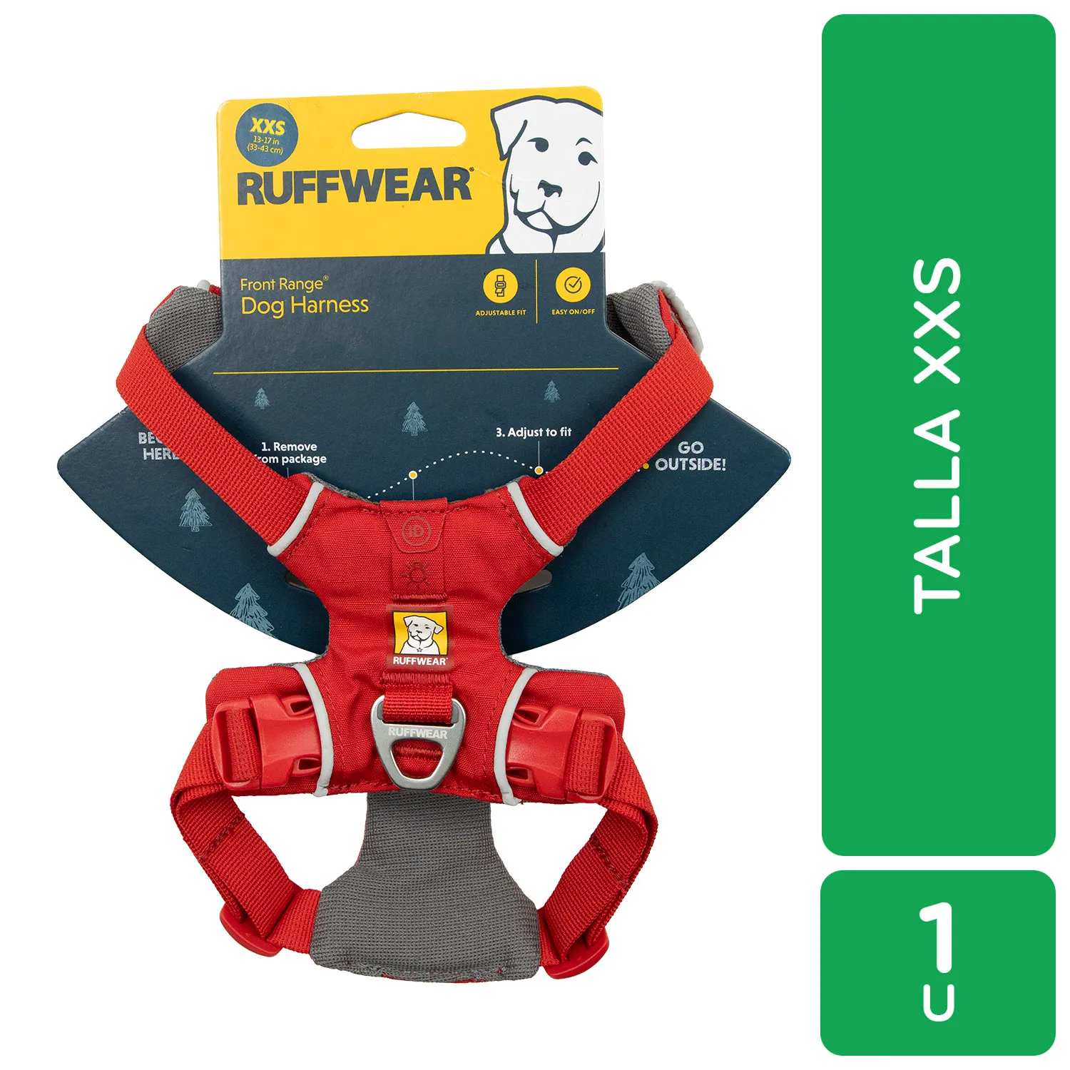 Pechera Perro Roja Talla Xxs Acolchada Ruffwear