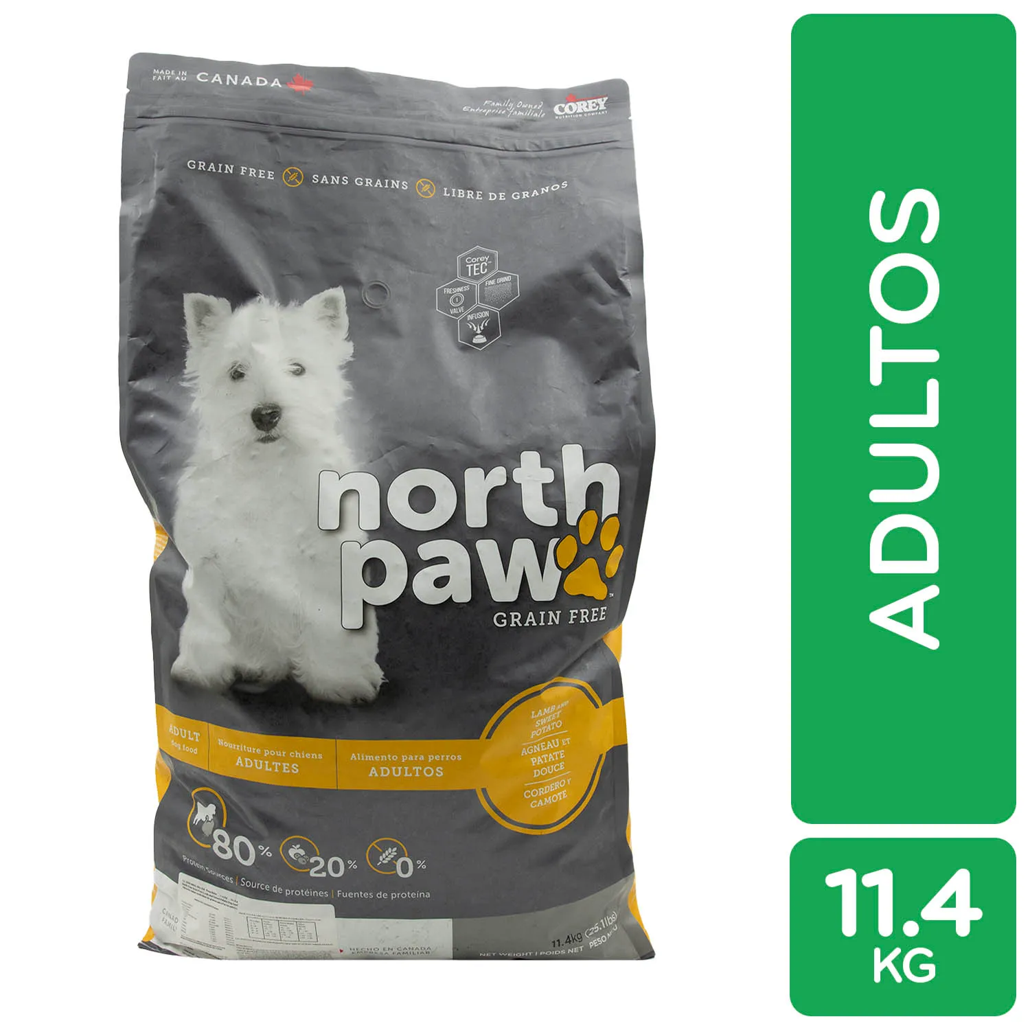 Alimento Perro Adulto Seco Cordero - Camote Libre De Granos North Paw