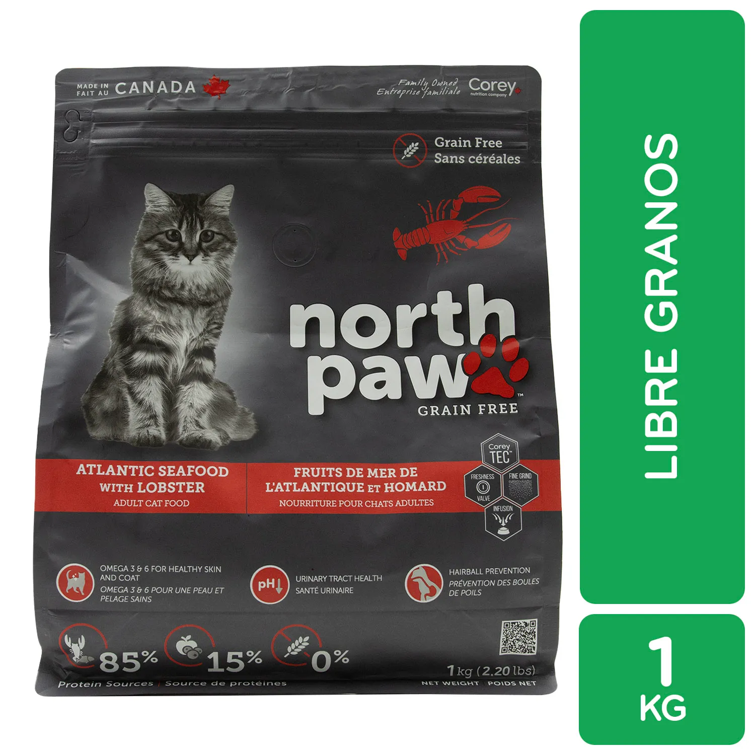 Alimento Gato Seco Adulto Mariscos Libre De Granos North Paw