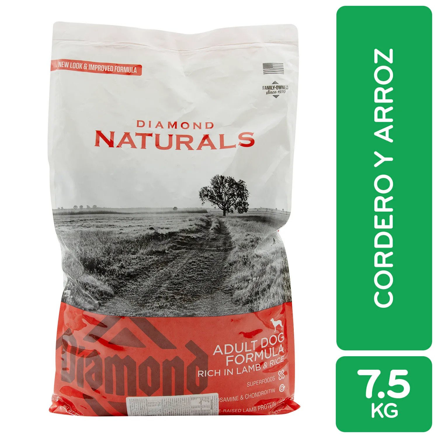 Alimento Perro Adulto  Seco Cordero-arroz Con Probióticos Diamond Naturals