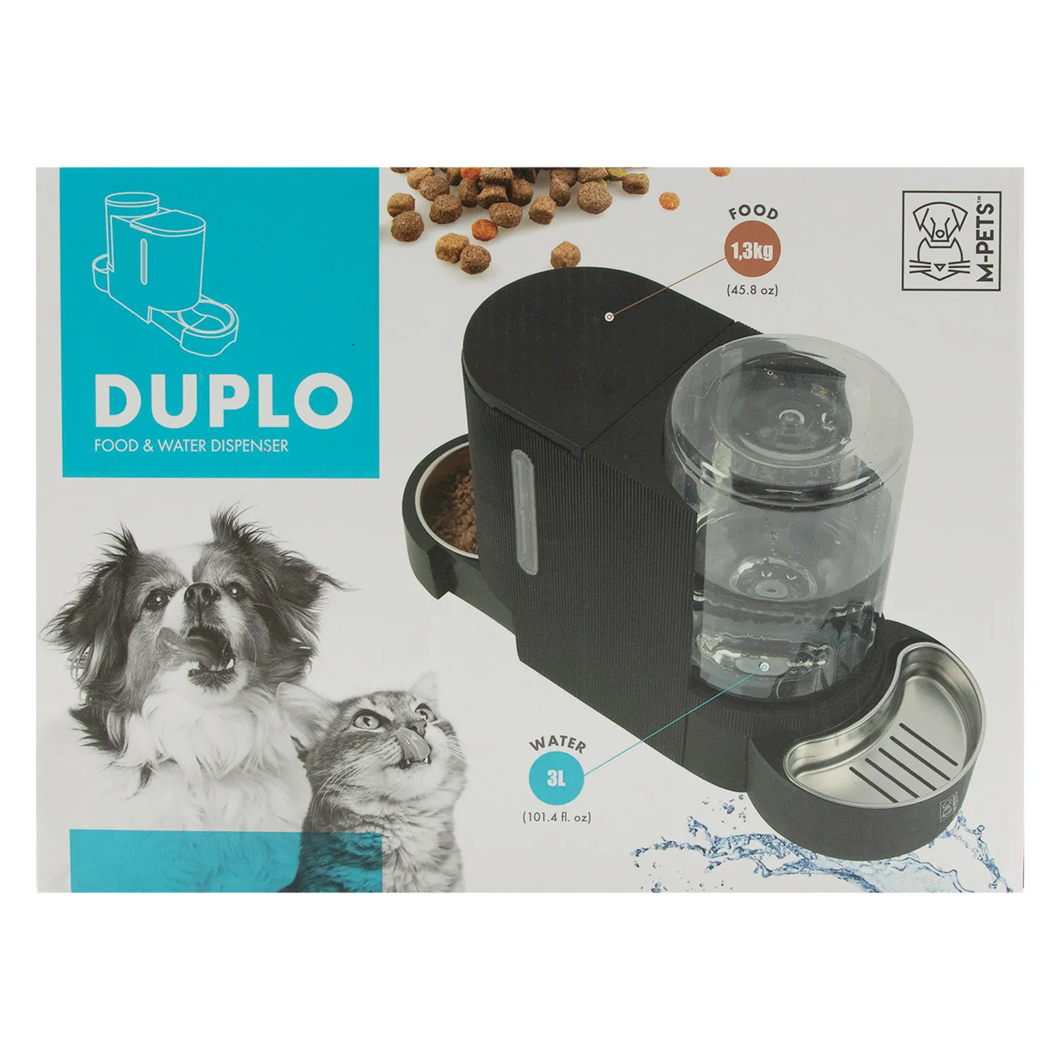 Dispensador Doble Comida Y Agua  M-pets