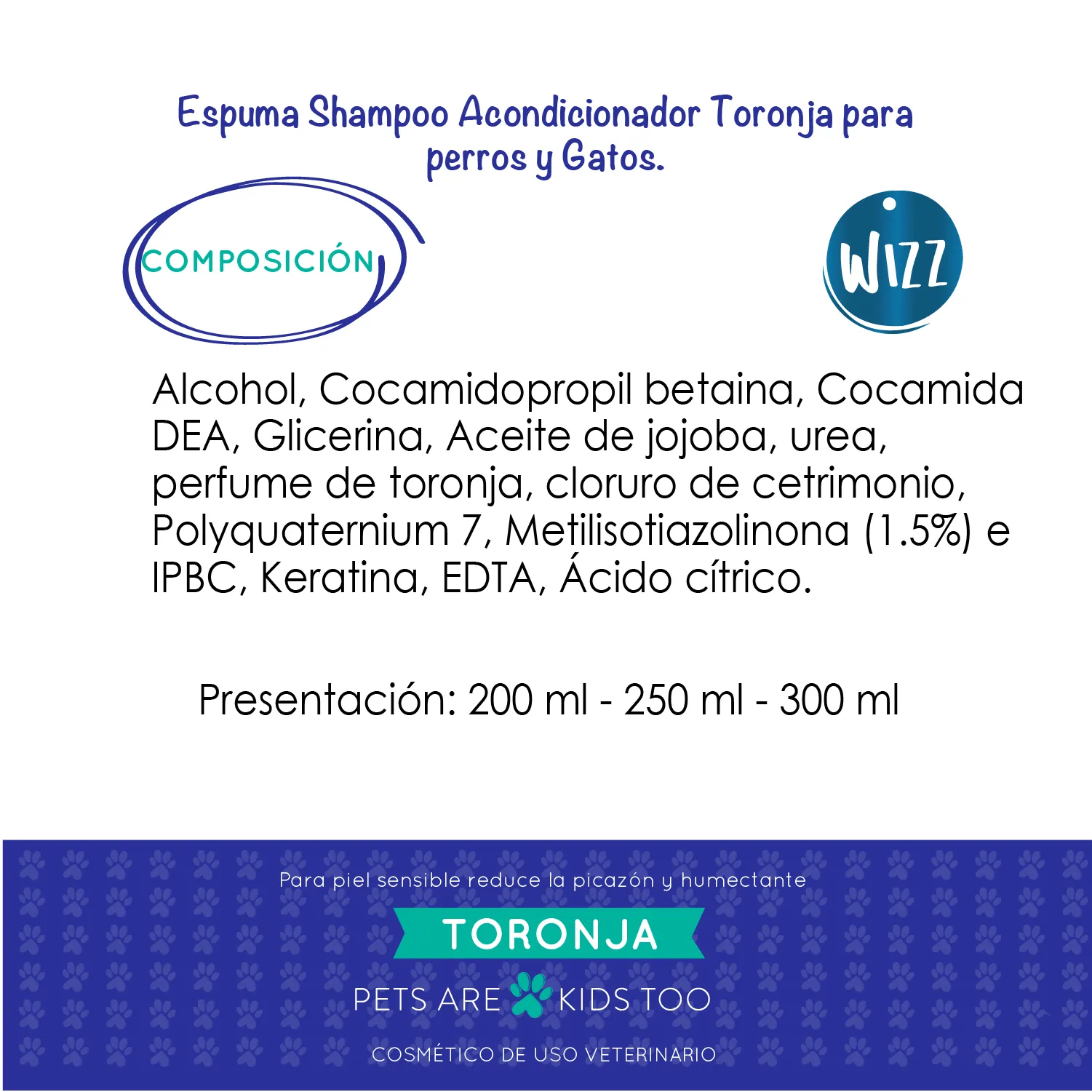Espuma Perro Toronja Dos En Uno Wizz Pet