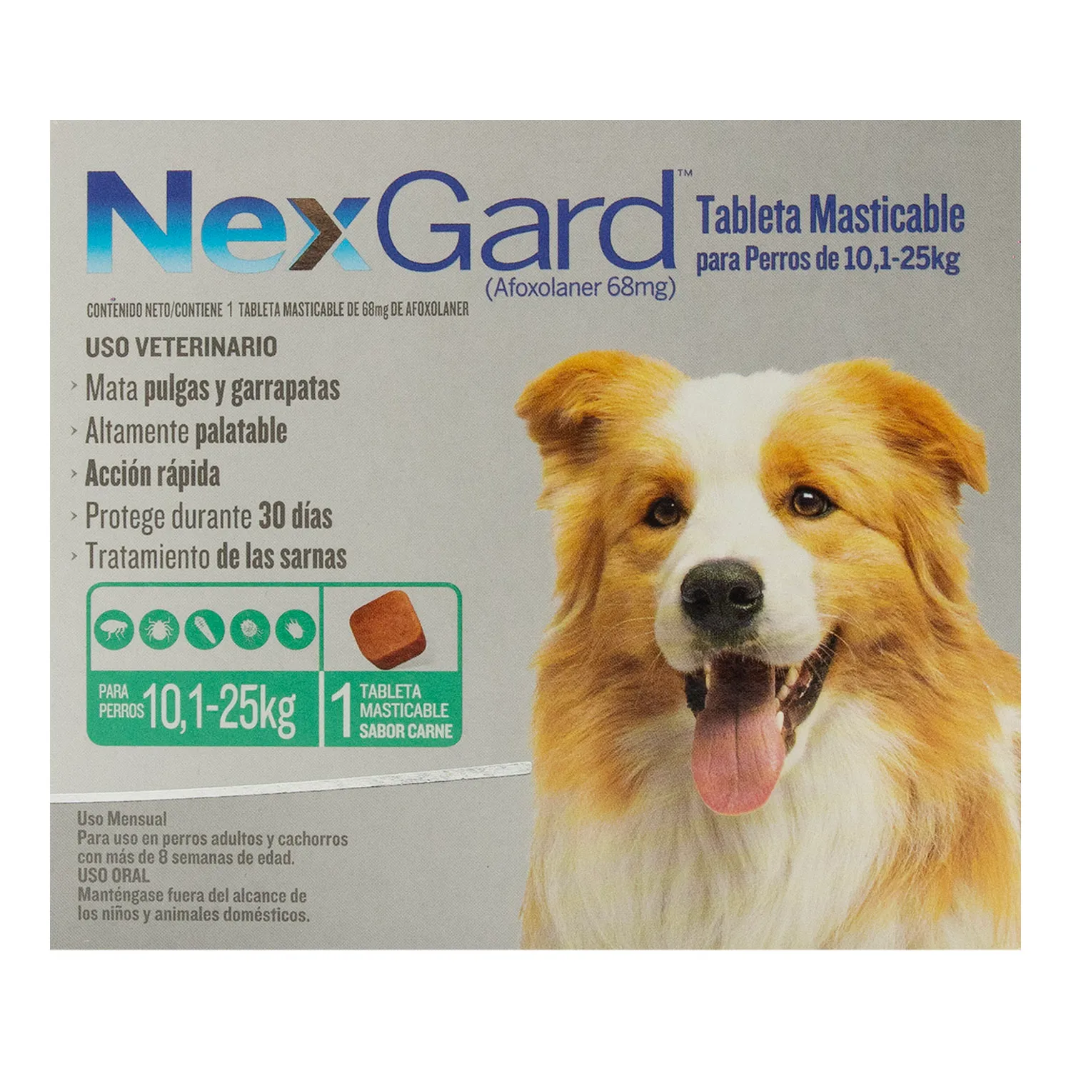 Antipulgas Y Garrapatas Tableta Perro 10-25kg Nexgard