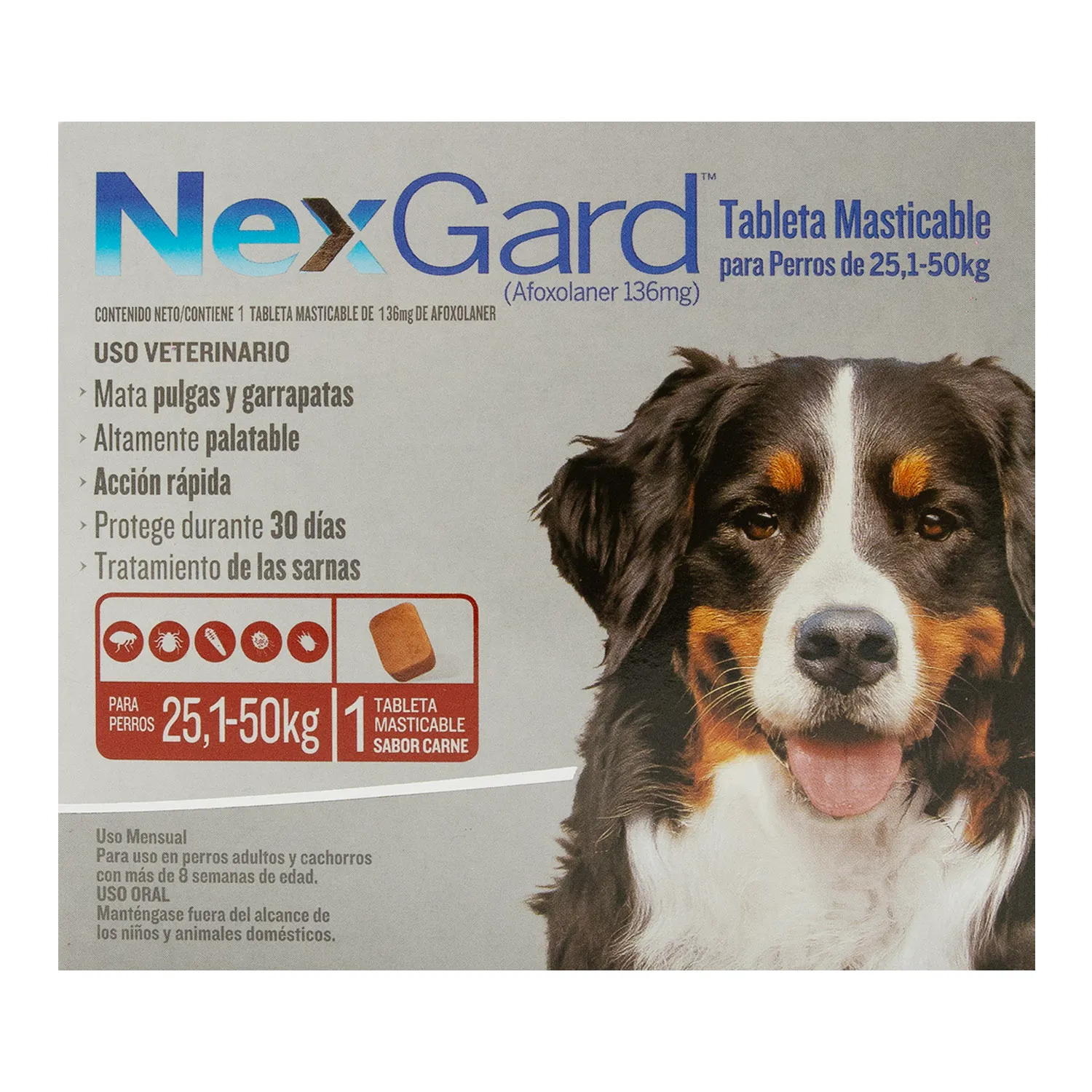 Antipulgas Y Garrapatas Tableta Perro 25-50kg Nexgard