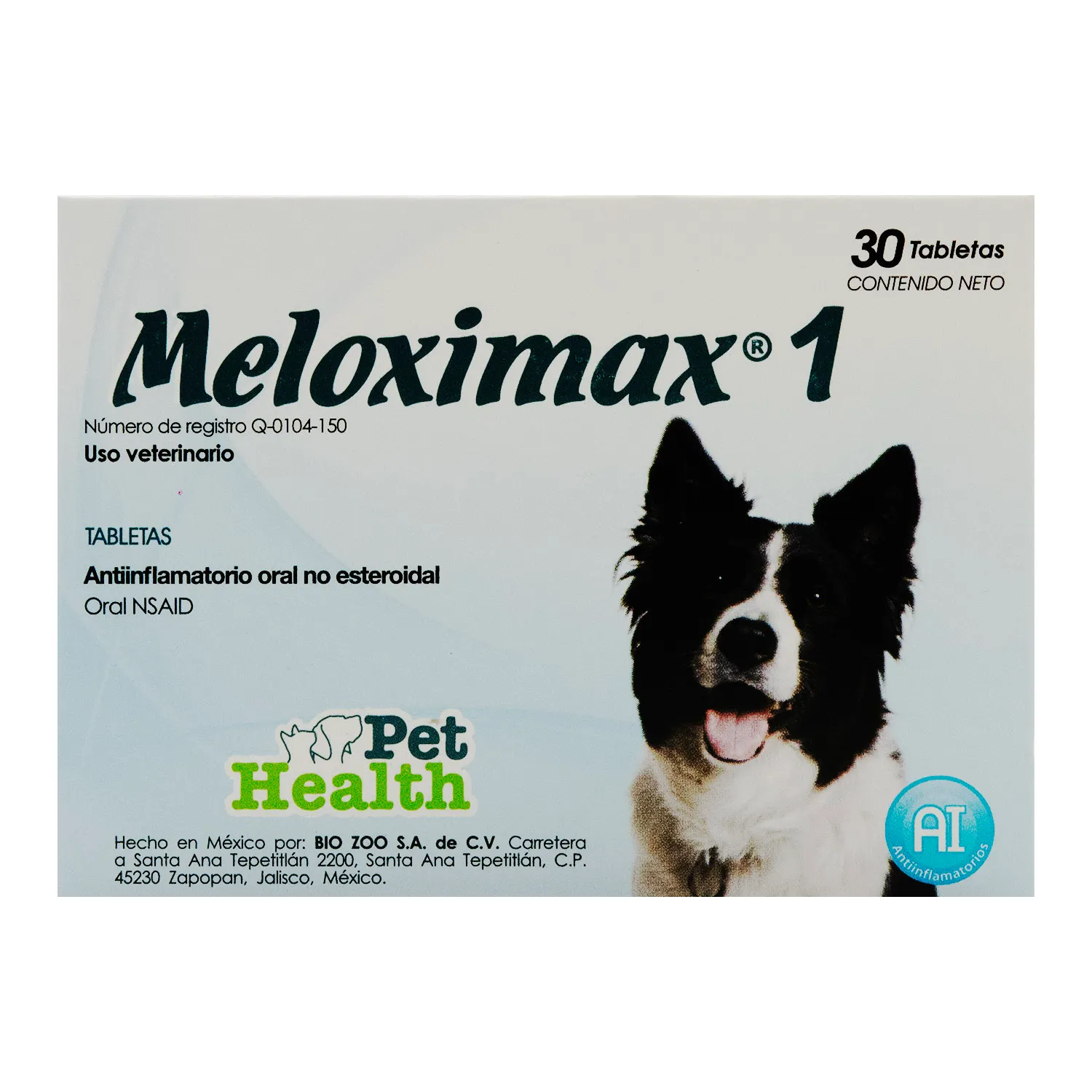 Antiinflamatorio Tableta Mascota 1 Mg Meloximax