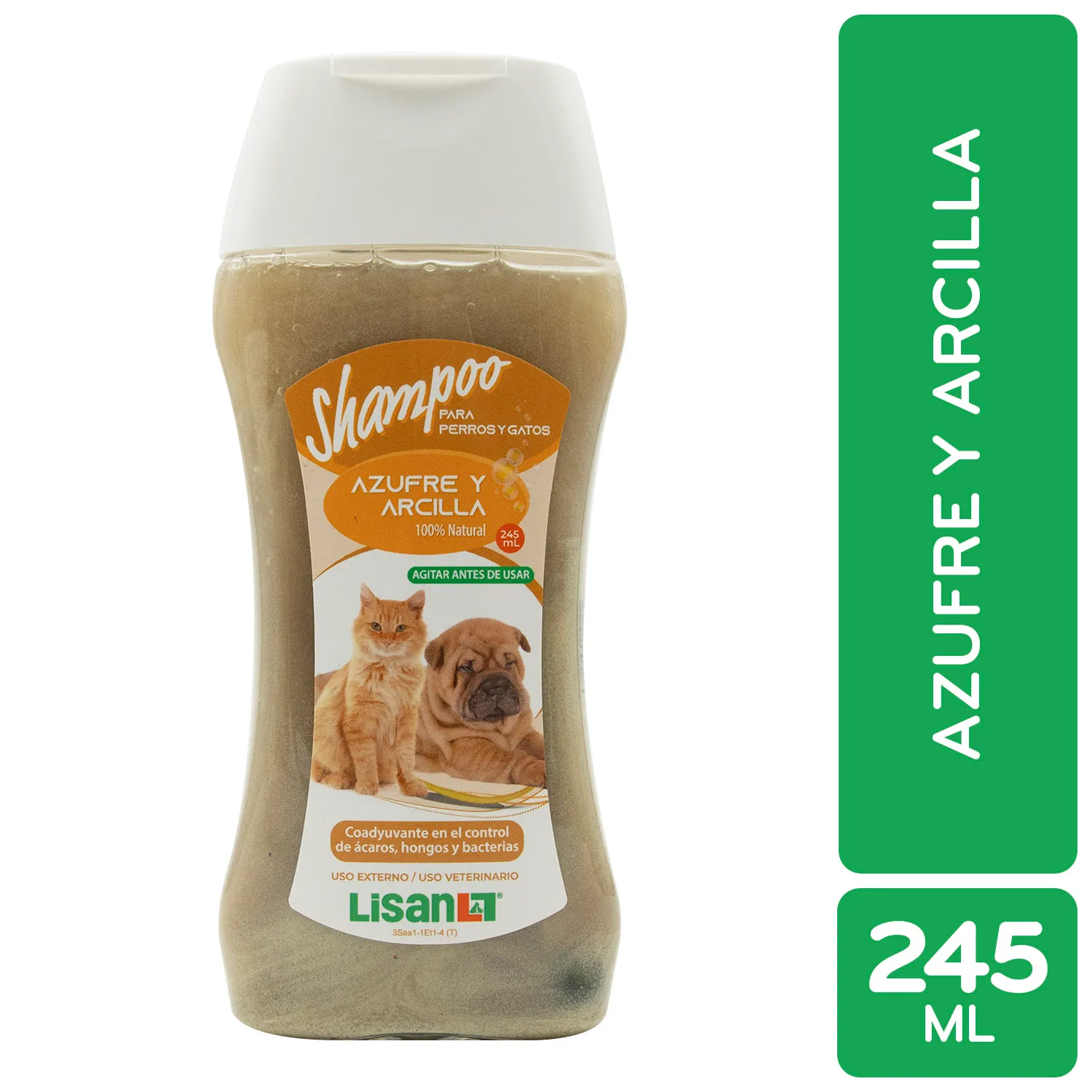 Shampoo Azufre Y Arcilla Perro Y Gato Lisan