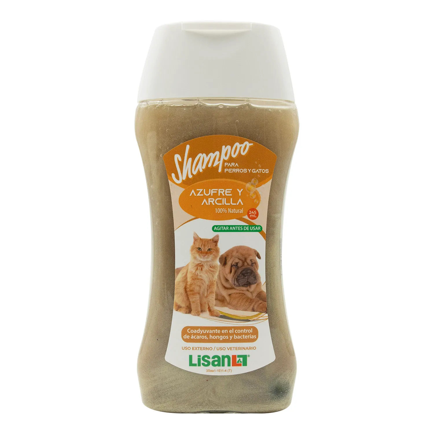 Shampoo Azufre Y Arcilla Perro Y Gato Lisan