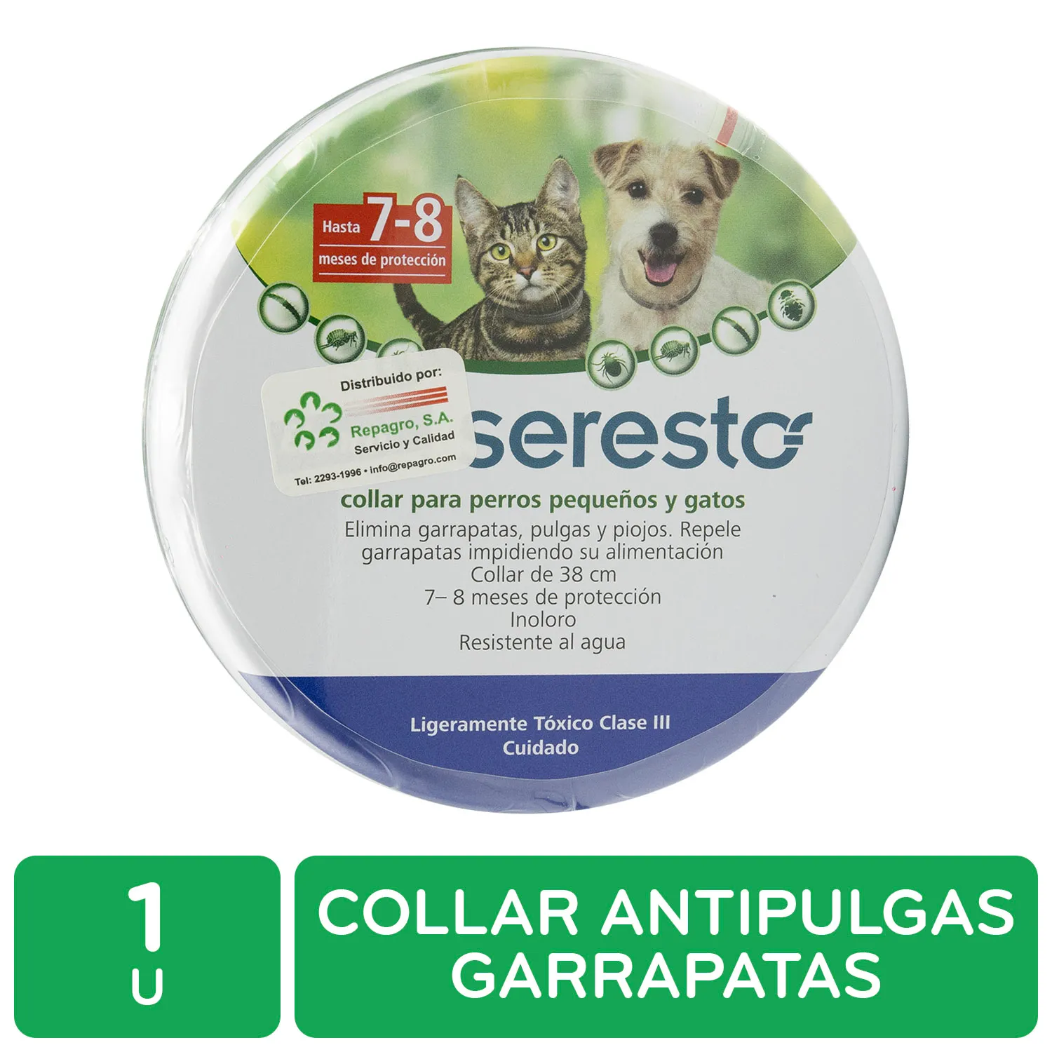 Collar Antipulgas Y Garrapatas Perro Y Gato Talla S Seresto