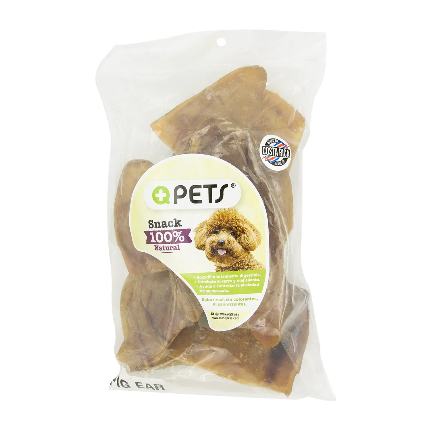 Premio Perro Orejas Cerdo Natural Mas Q Pets