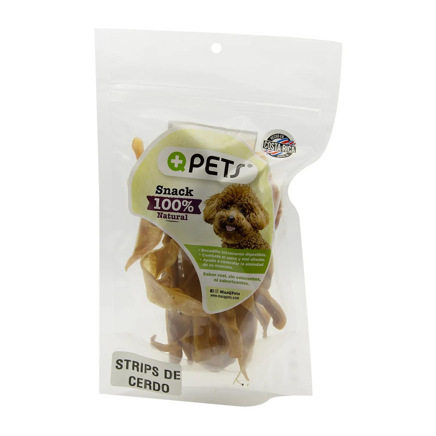 Premio Tiras Piel Cerdo Natural Perro Mas Q Pets