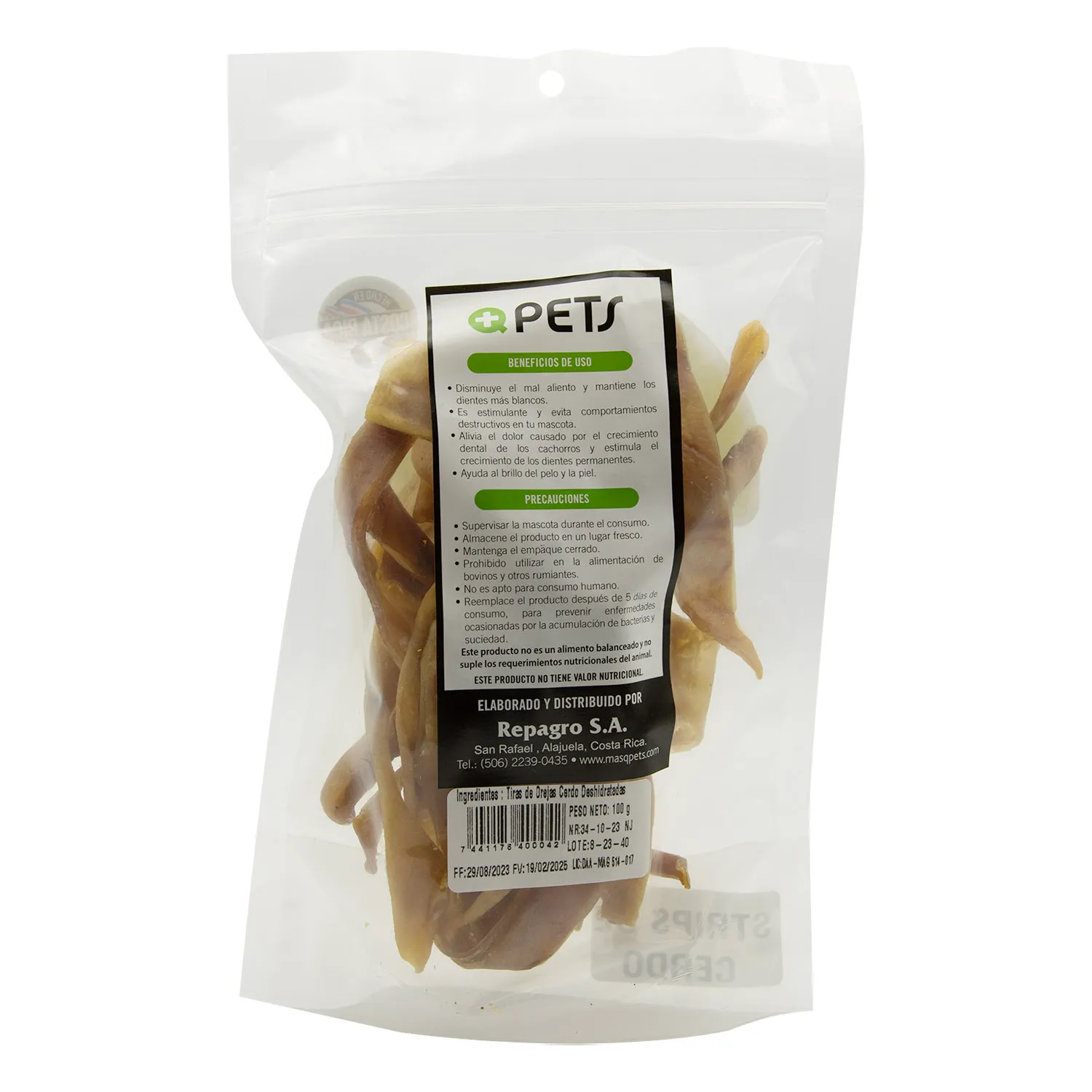 Premio Tiras Piel Cerdo Natural Perro Mas Q Pets