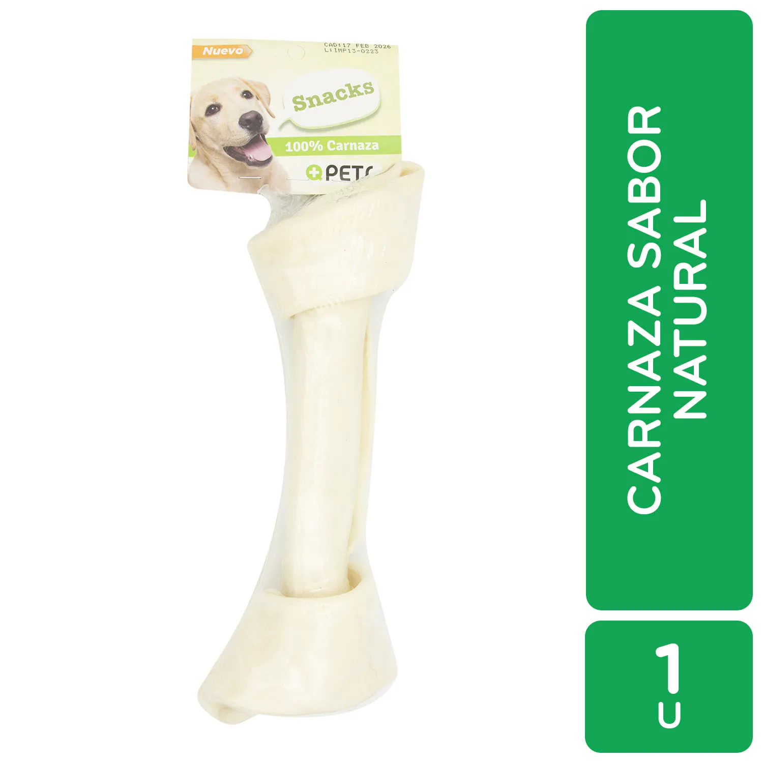 Carnaza Hueso Natural 27 Cm X 5 Cm Mas Q Pets