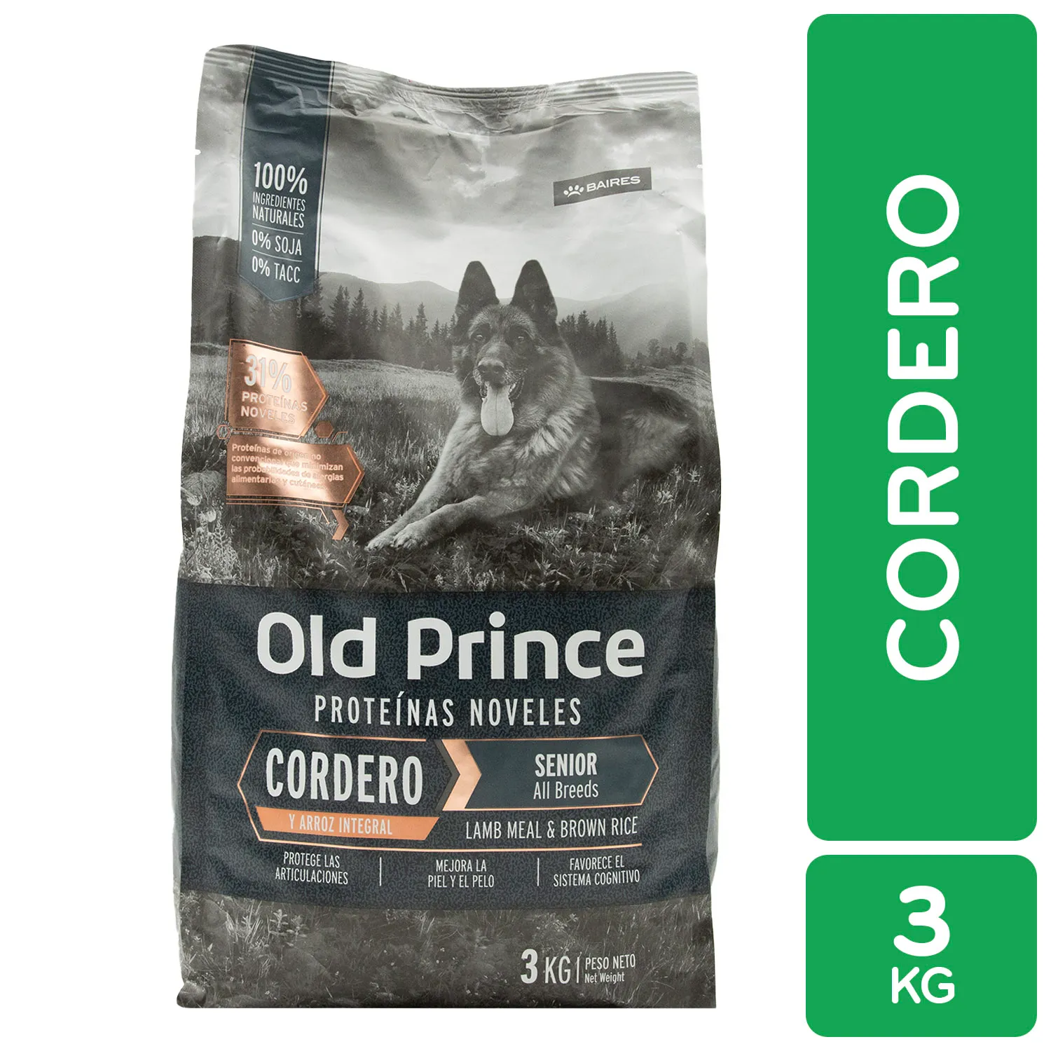 Alimento Perro Senior Seco Cordero Libre De Soya Old Prince