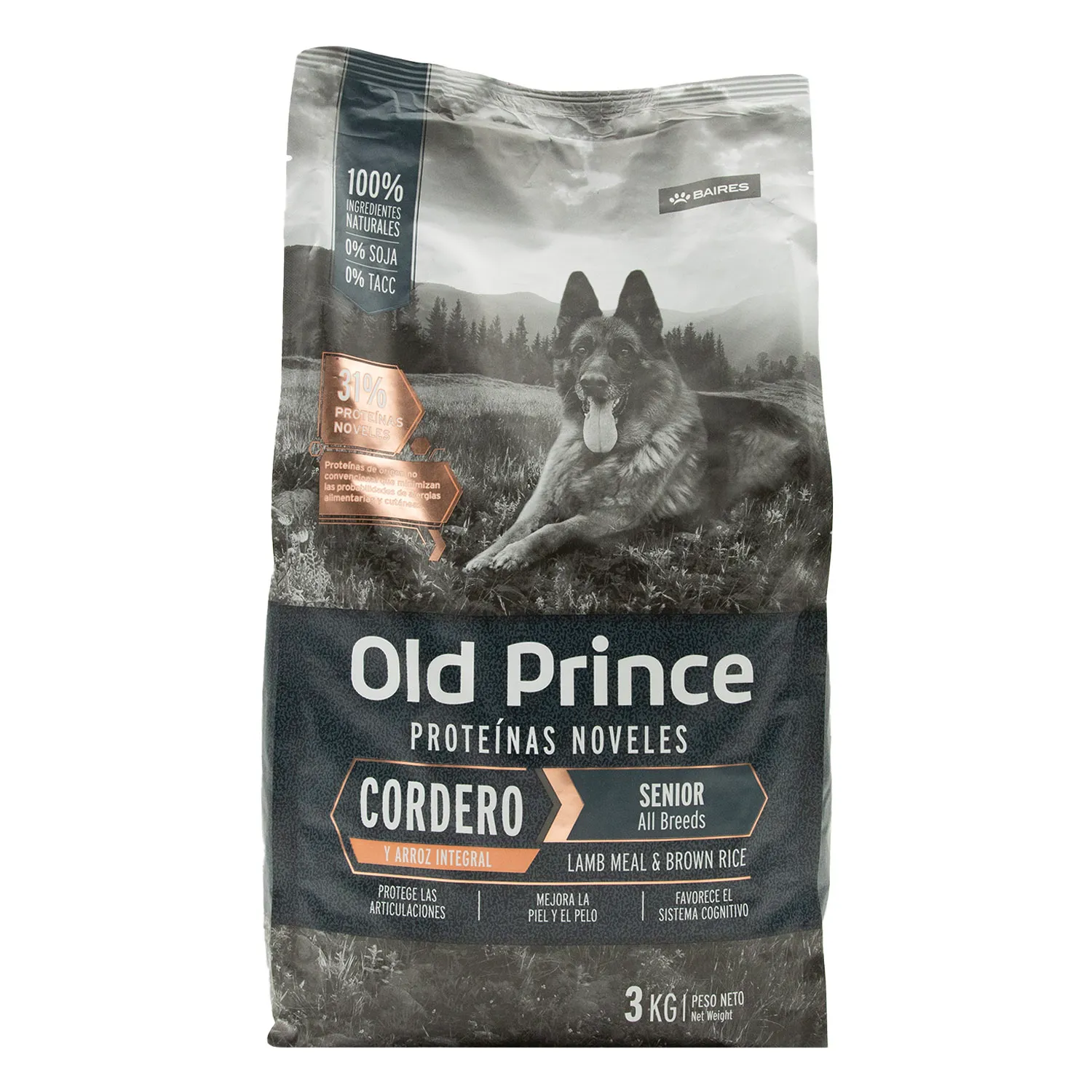 Alimento Perro Senior Seco Cordero Libre De Soya Old Prince