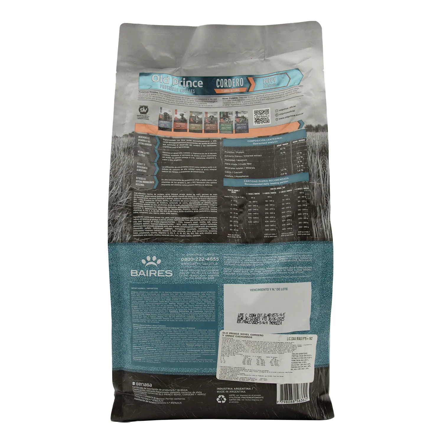 Alimento Perro Cachorro Seco Cordero Omega 3 Old Prince
