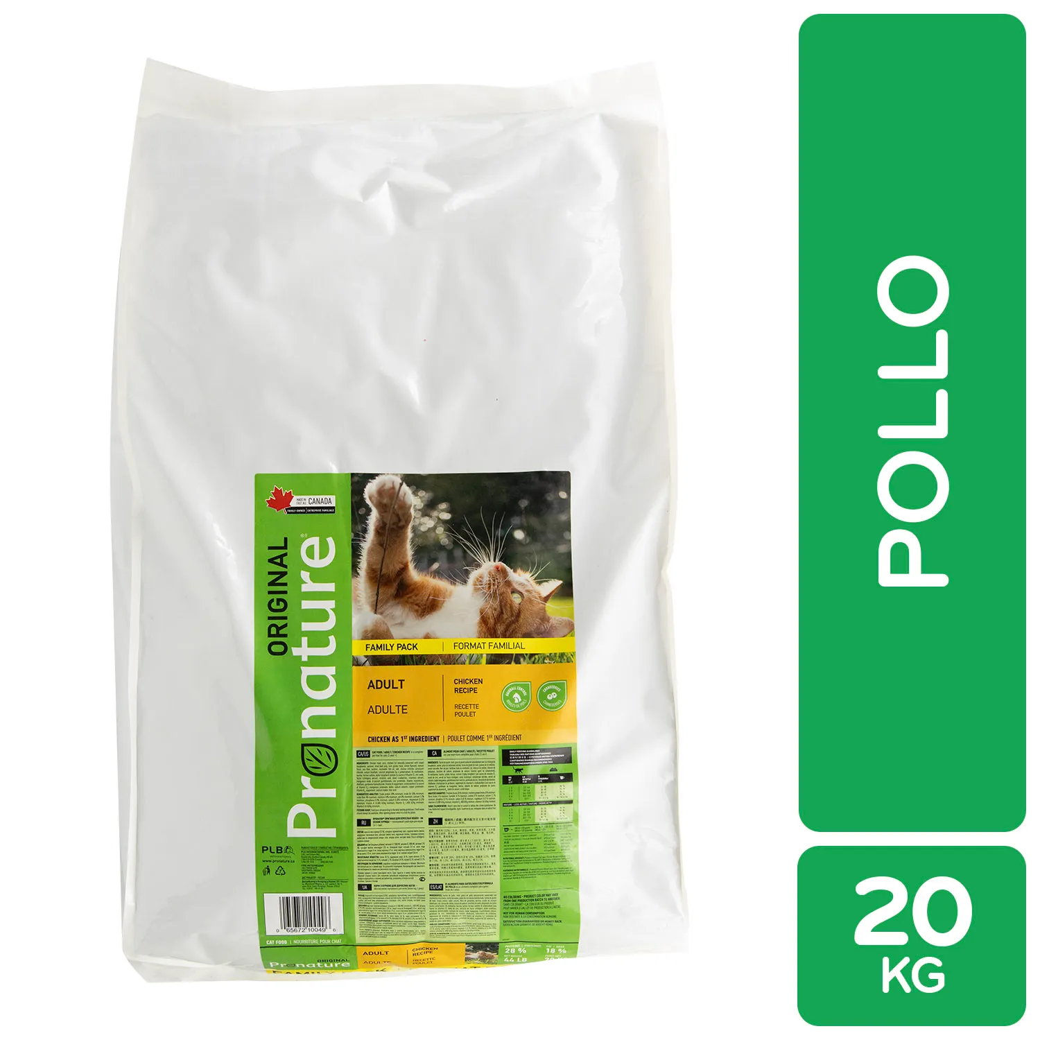 Alimento Gato Seco Adulto Pollo Con Fibra Pronature