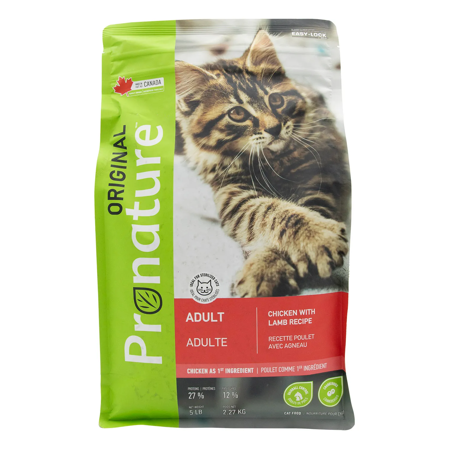 Alimento Gato Seco Adulto Cordero - Pollo Con Prebióticos Pronature