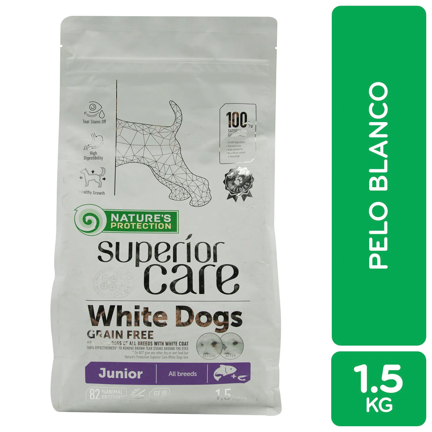 Alimento Perro Blanco Seco Cachorro Pescado Y Camarón Natures Protection