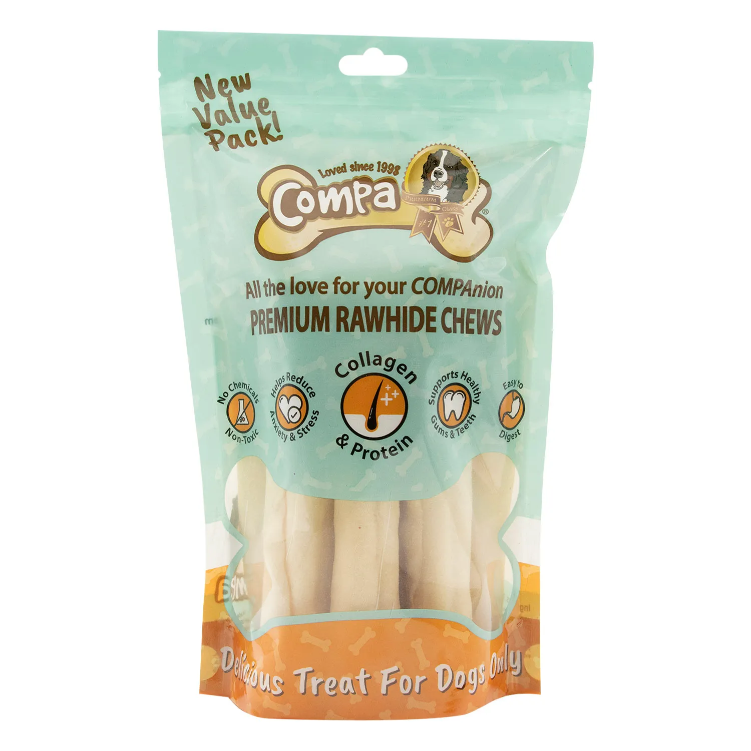 Carnaza Pack Rollito 15 Cm X 3 Cm Compa
