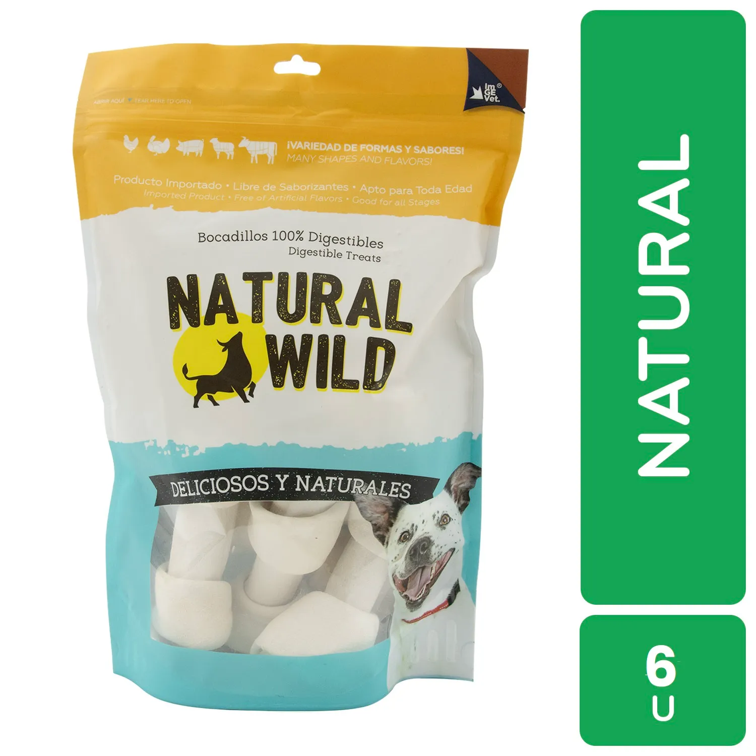 Carnaza Perro Hueso Natural 15 Cm X 3 Cm Natural Wild