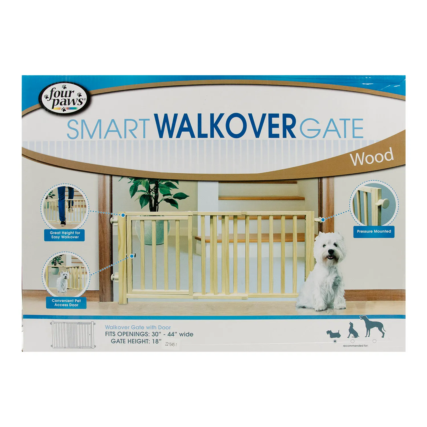 Baranda Madera Expandible Con Puerta Four Paws