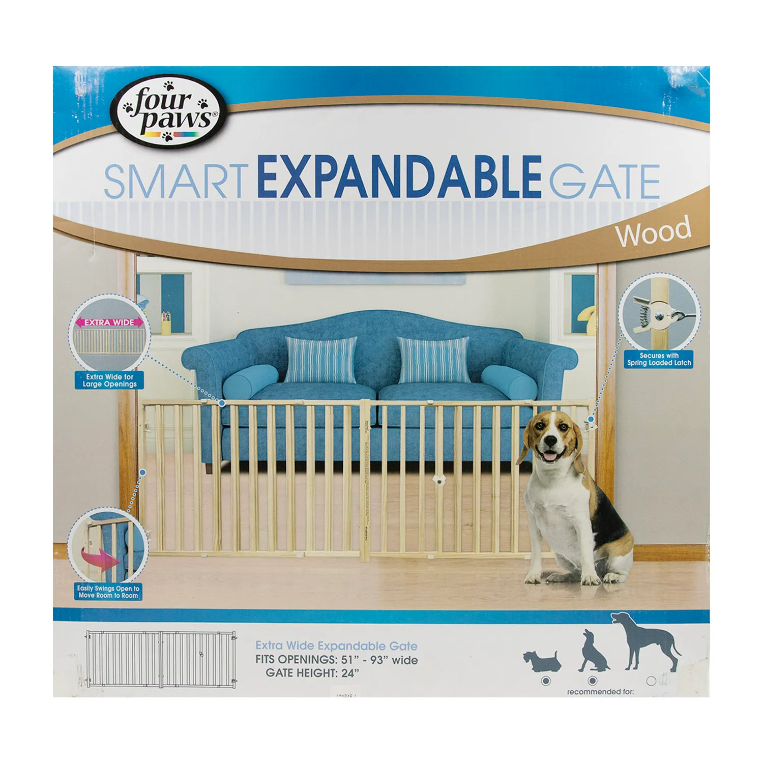Baranda Madera Expandible Con Puerta Four Paws
