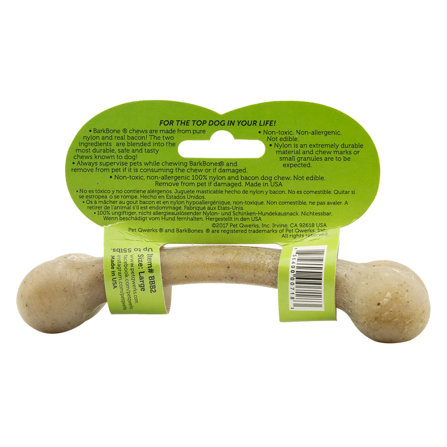 Juguete Hueso Sabor Tocineta Para Perro Barkbone