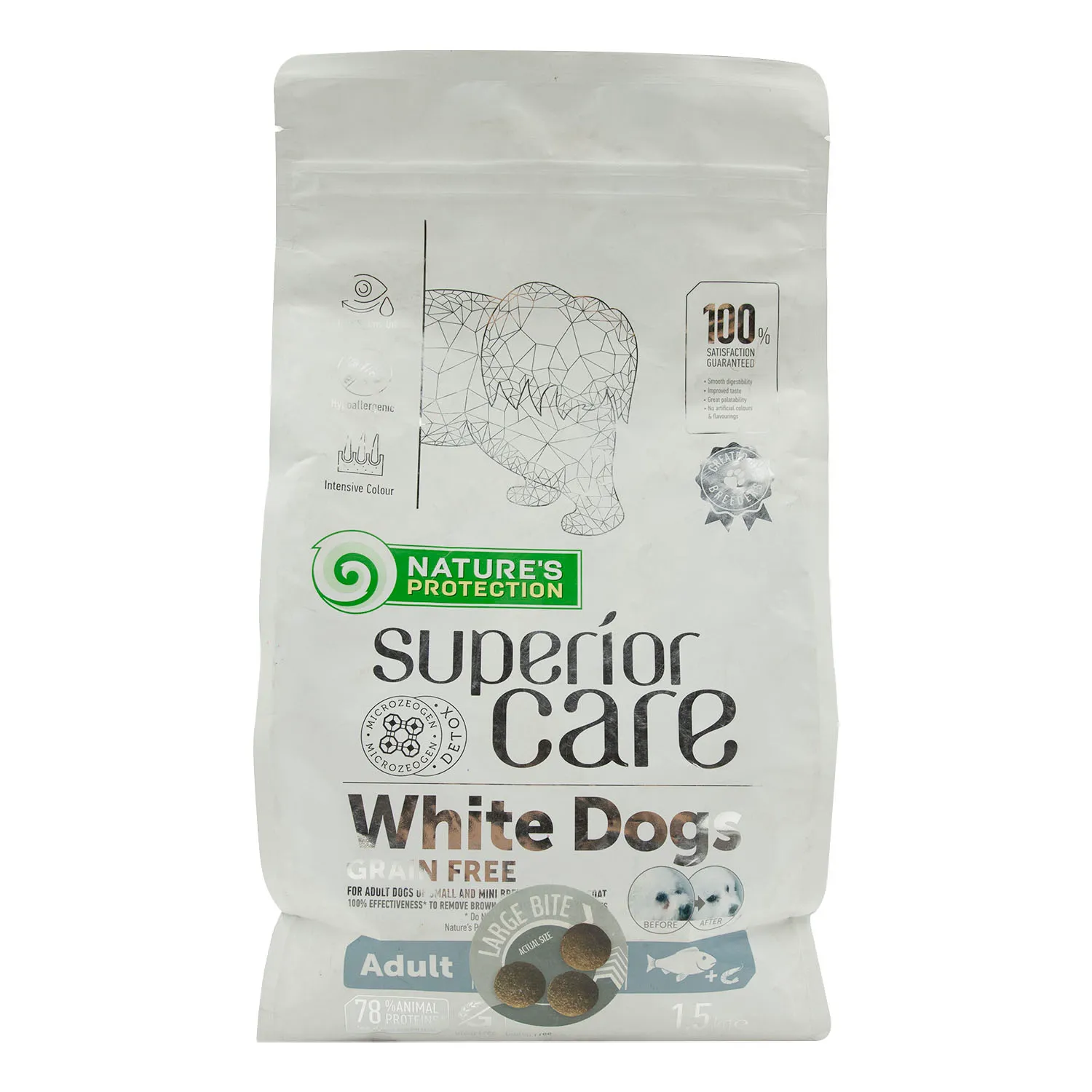 Alimento Perro Blanco Seco Adulto Pescado Y Camarón Natures Protection