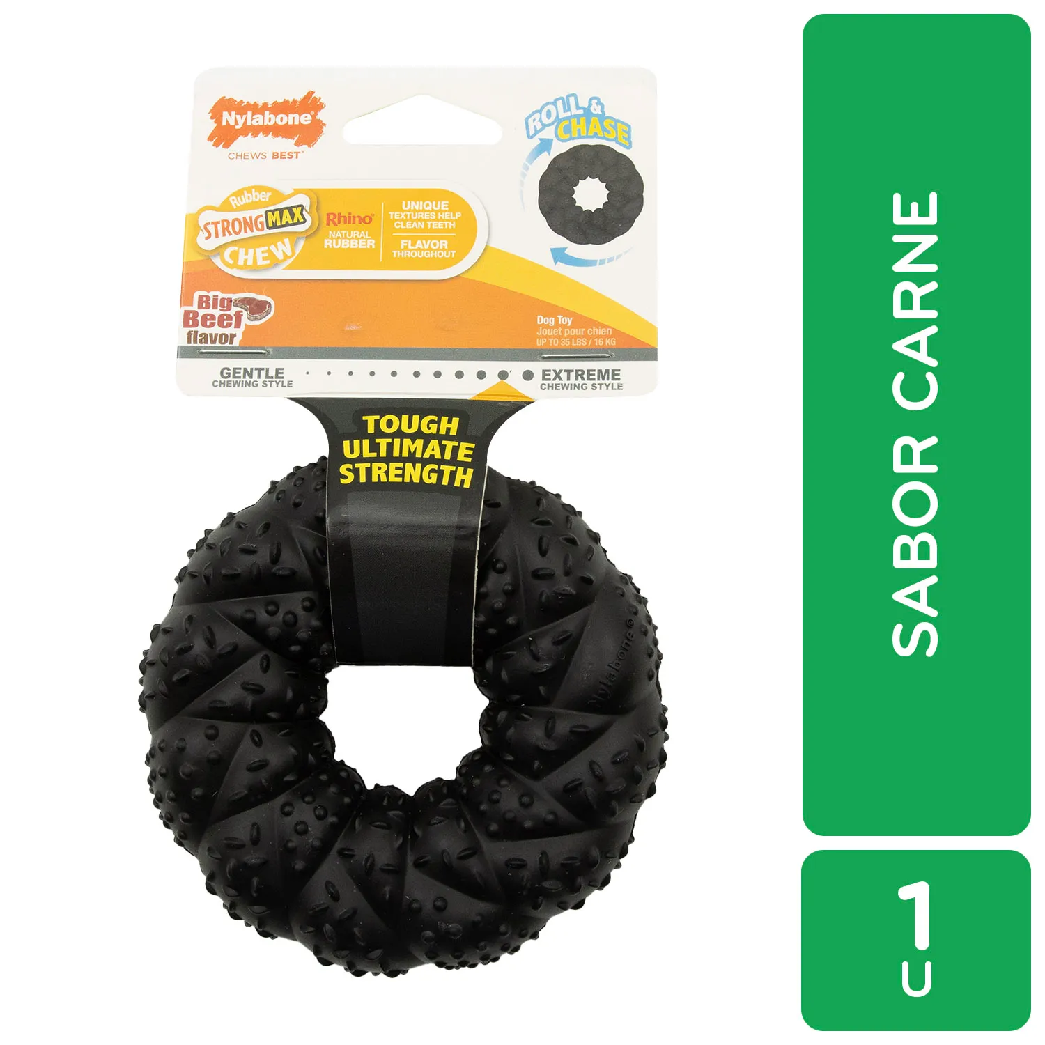 Juguete Dona Negra Sabor Carne Para Perro Nylabone