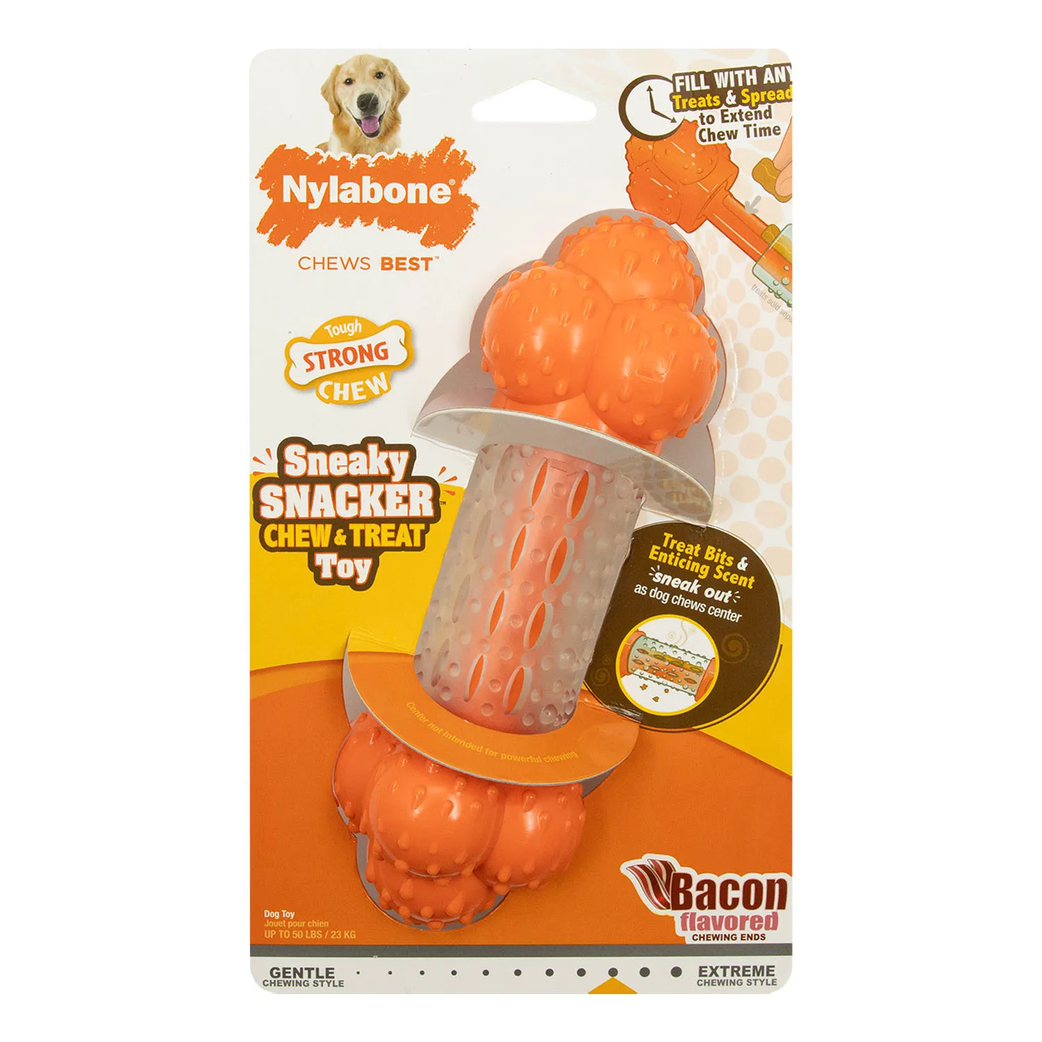 Juguete Hueso Rellenar Sabor Tocineta Para Perro Nylabone