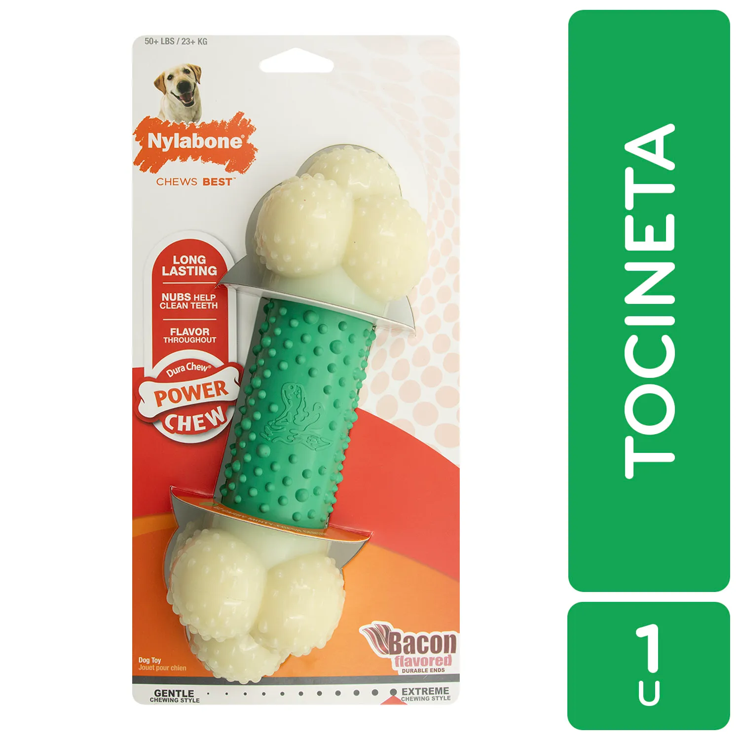 Juguete Hueso Sabor Tocineta Para Perro Nylabone