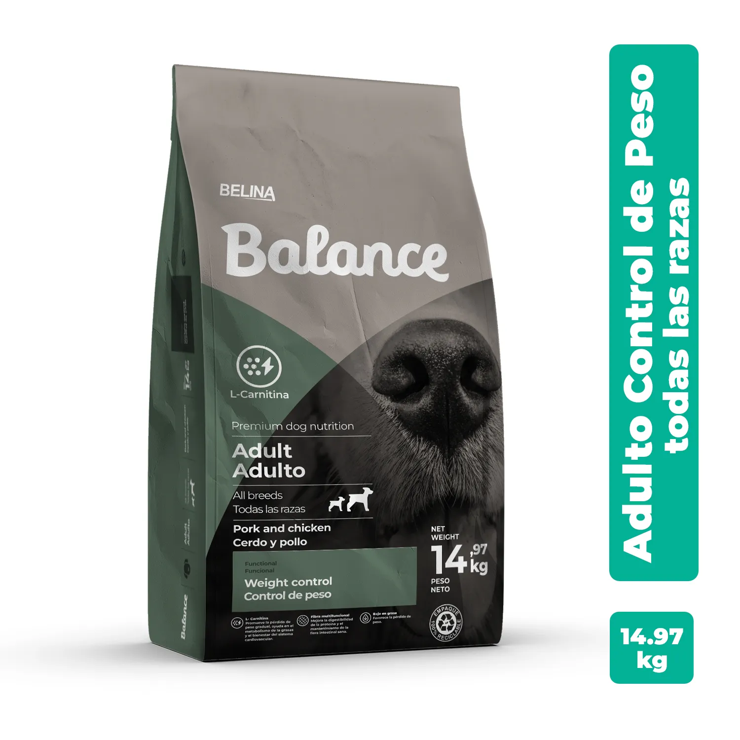 Alimento Perro Adulto Seco Control Peso Con L-carnitina Balance