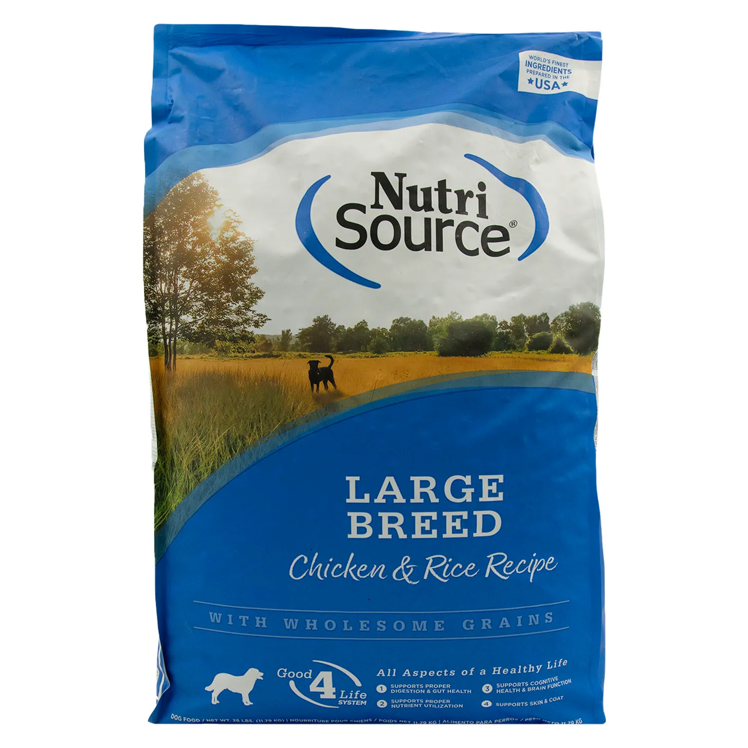 Alimento Perro Adulto Seco Pollo Y Arroz Raza Grande Con Probióticos Nutrisource
