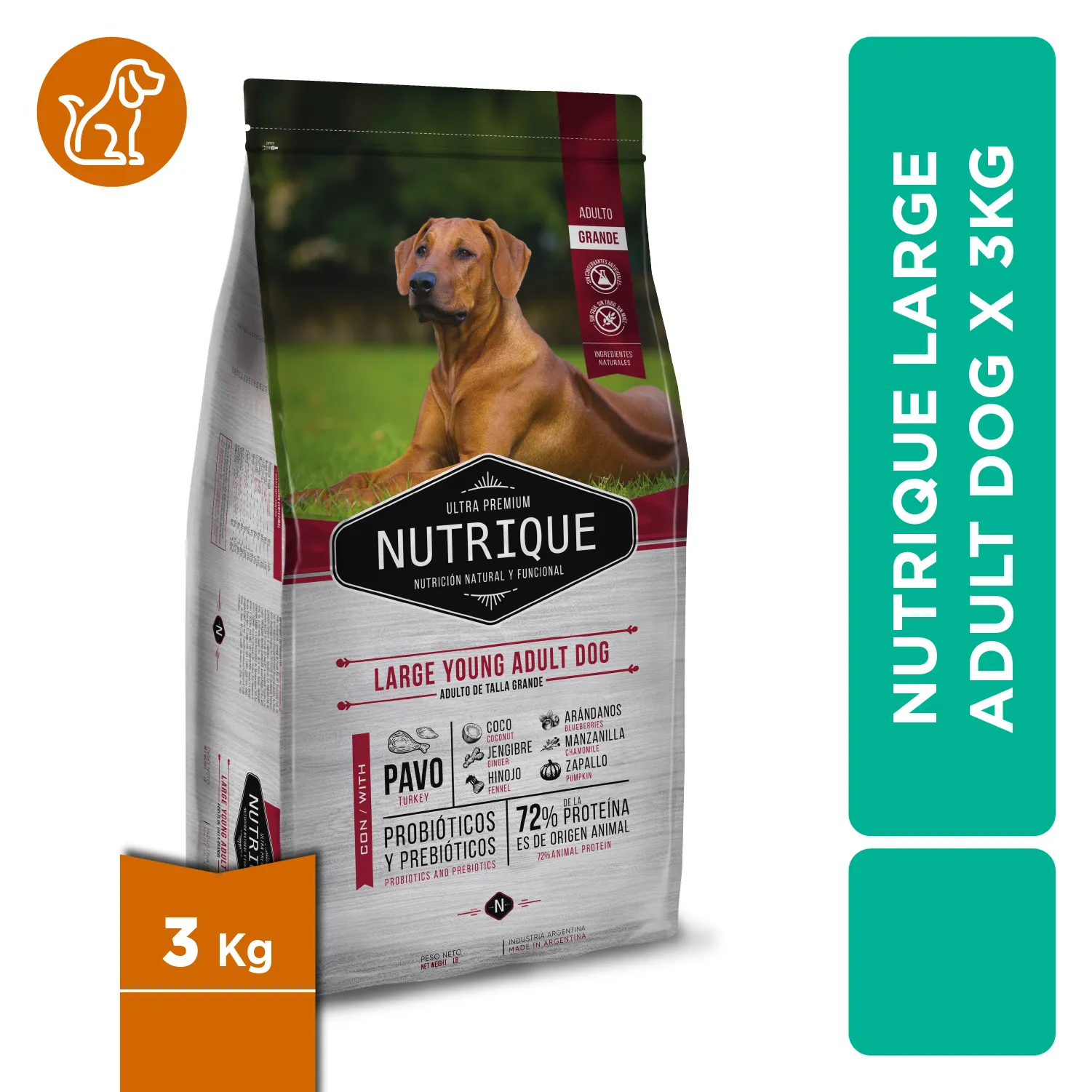 Alimento Perro Adulto Seco Raza Grande Libre De Trigo Nutrique