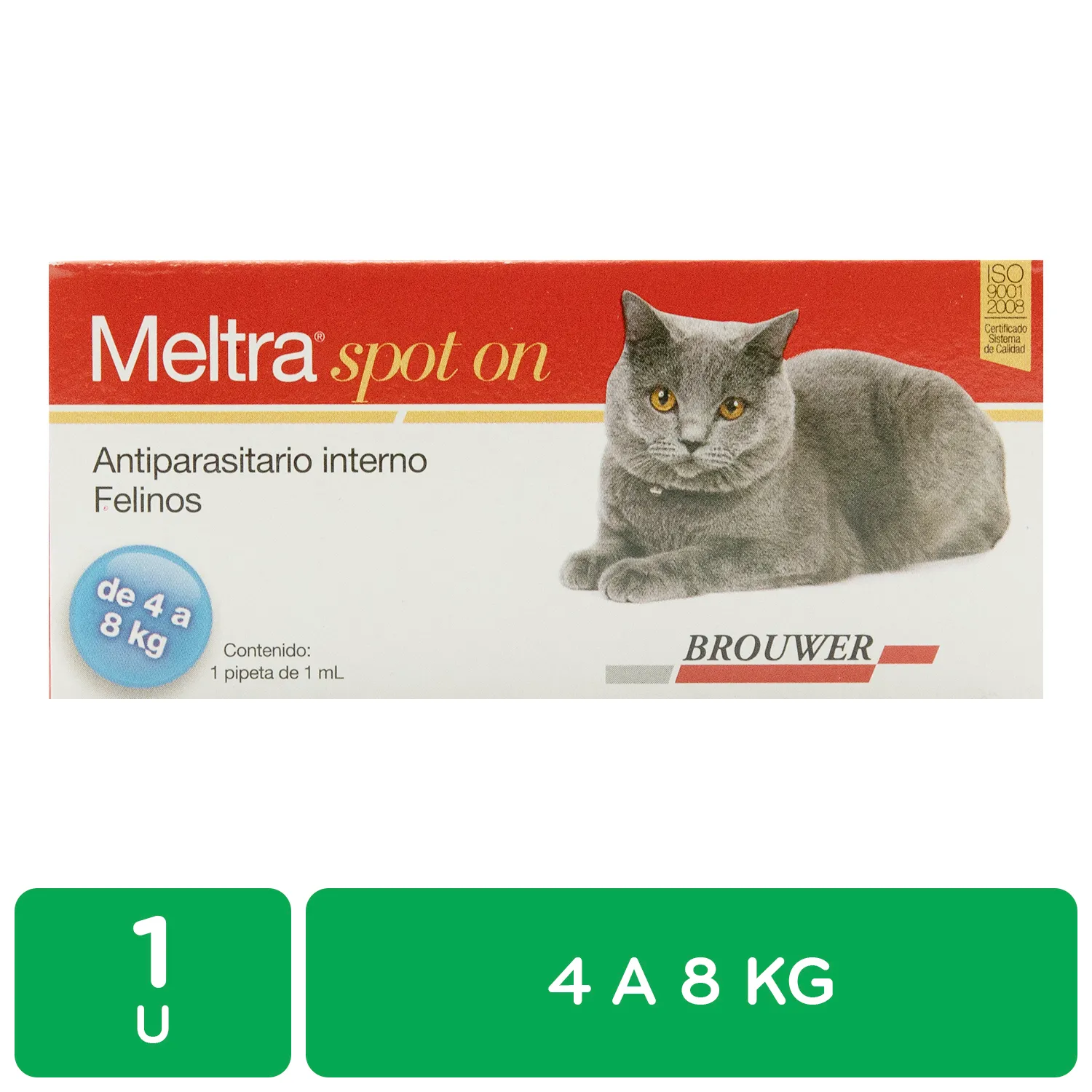 Desparasitante Interno Pipeta Gato 4 - 8 Kg Meltra Brouwer
