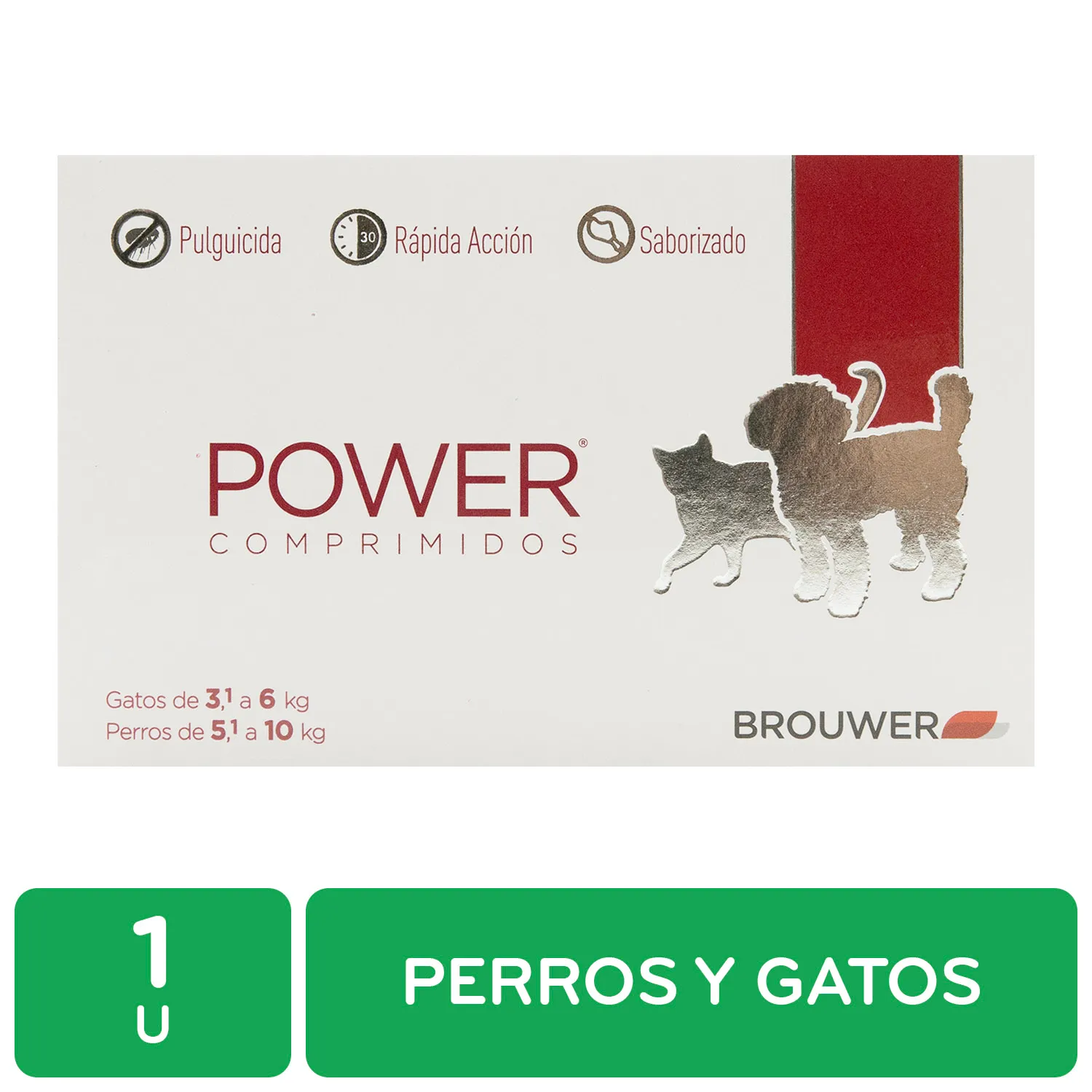 Antipulgas Pastilla Perro Y Gato 5.1 - 10kg / 3.1 - 6kg Power Brouwer