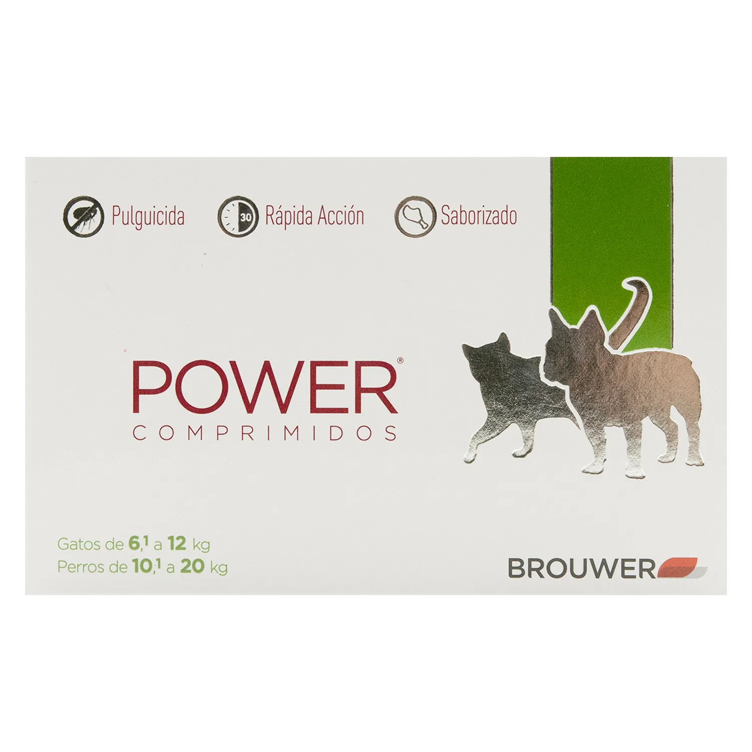 Antipulgas Pastilla Perro Y Gato 10.1-20kg / 6.1-12kg Power Brouwer