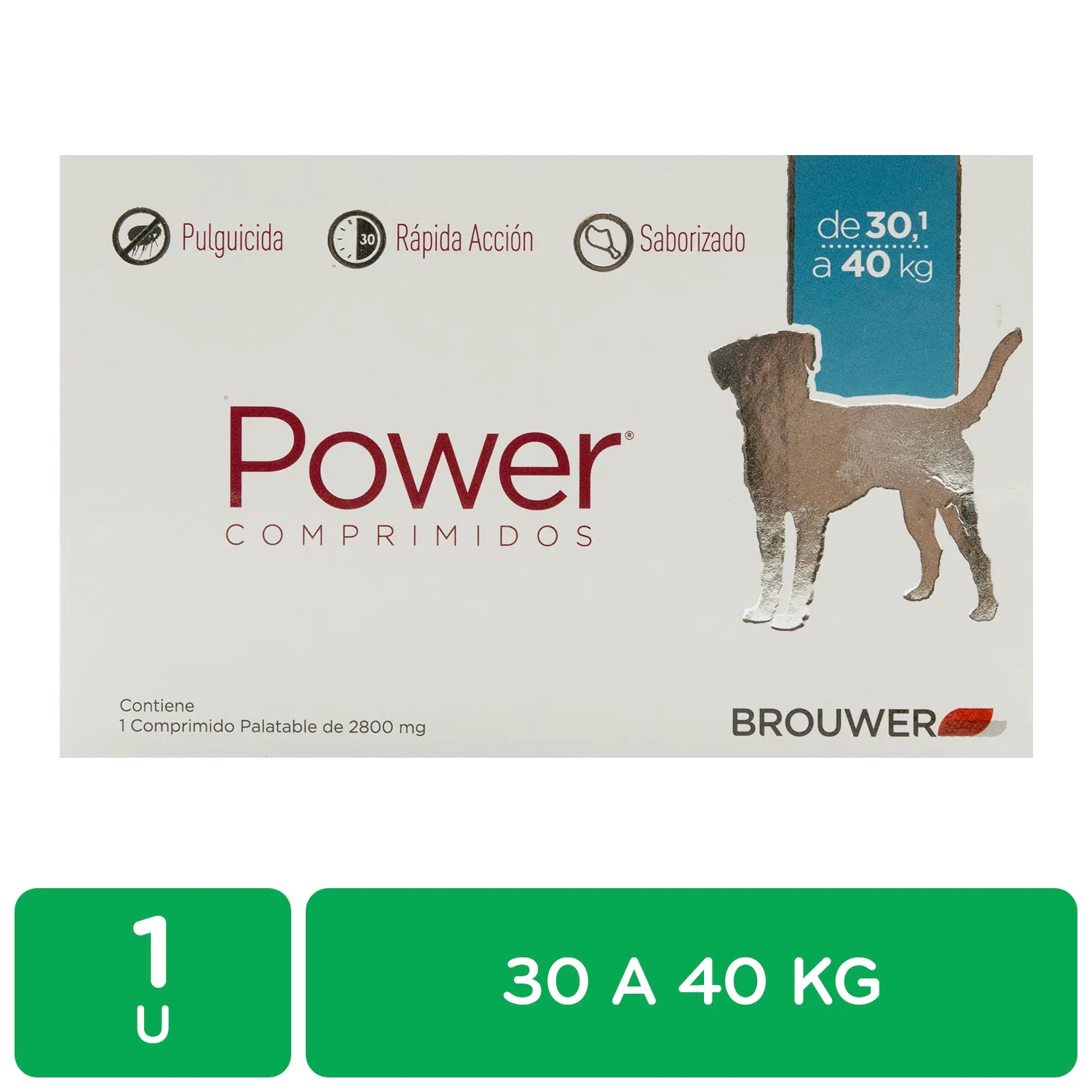 Antipulgas Tableta Perro 30-40 Kg  Power Brouwer