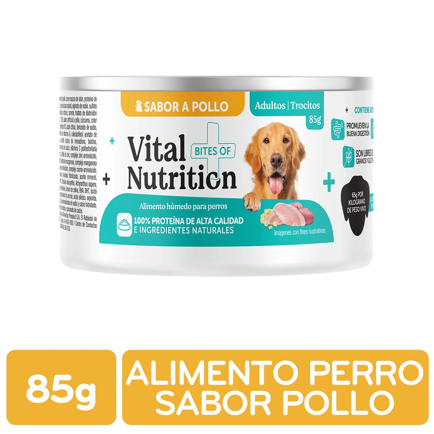 Alimento Perro Humedo Pollo Adulto Trocitos Vital Nutrition