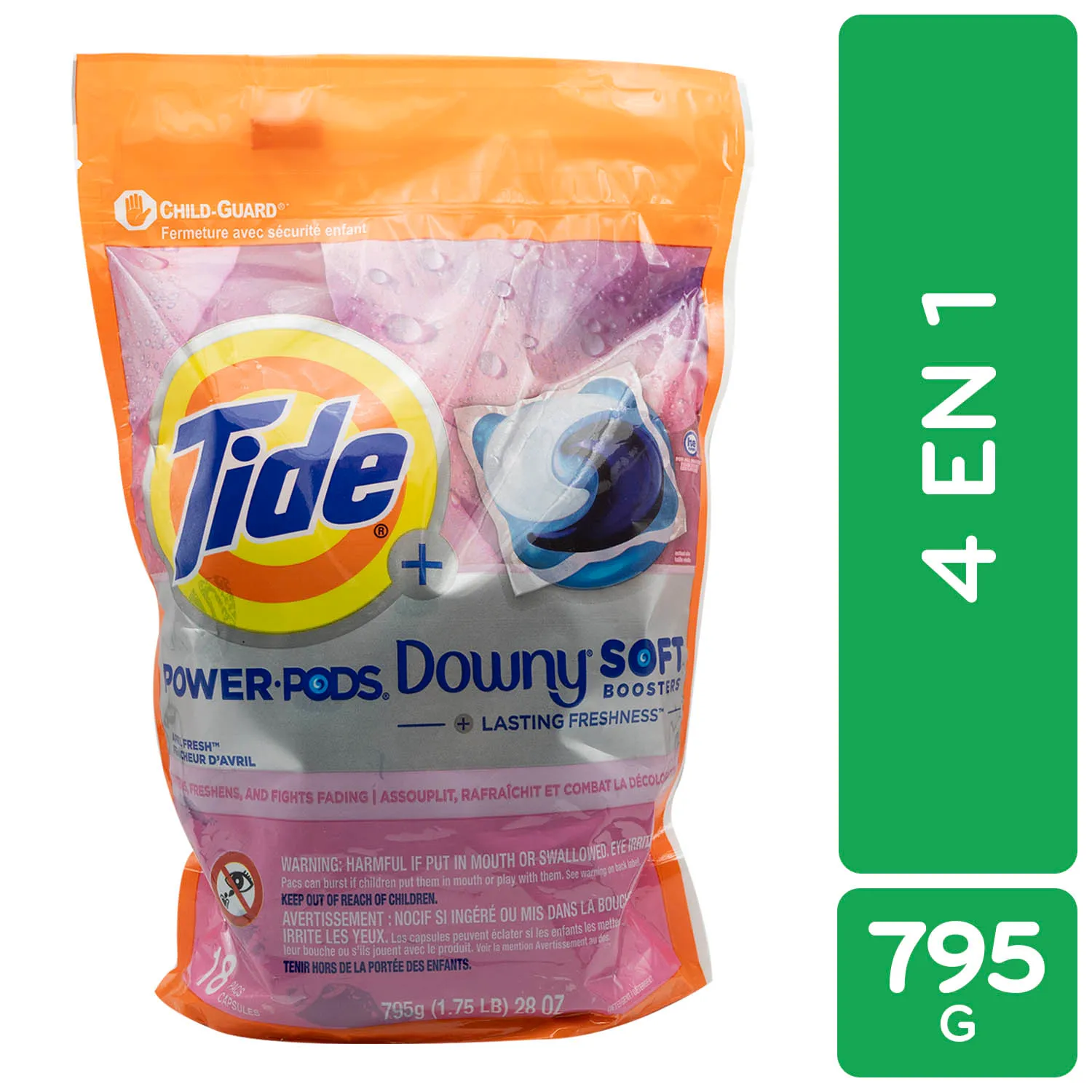 Detergente Capsulas He Con Suavizante 18u 4 En 1 Tide