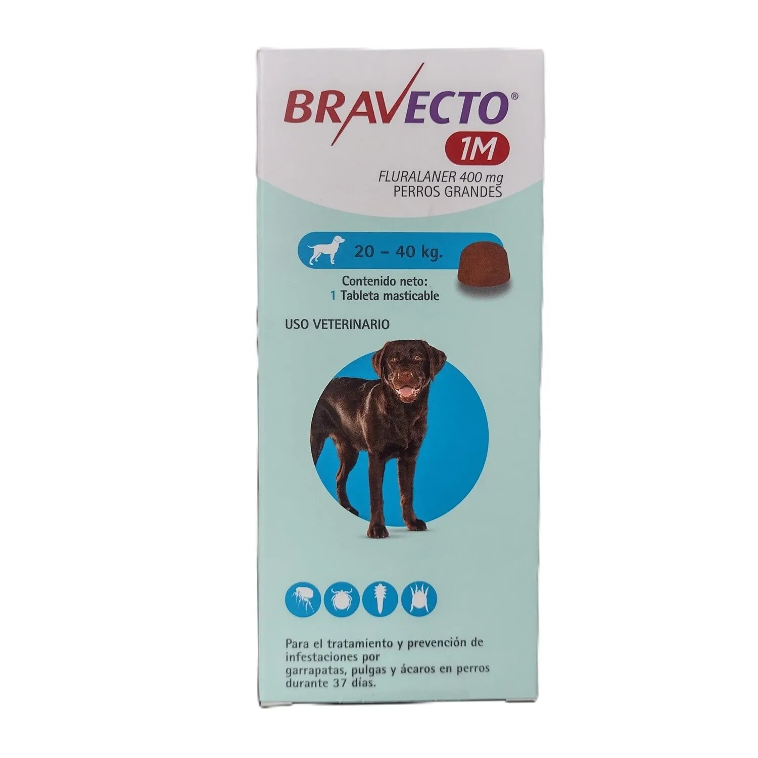 Antipulgas Y Garrapatas Tableta Perro 20 - 40 Kg Bravecto